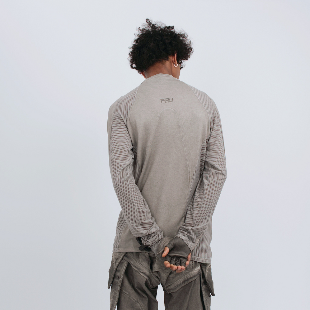 STEAM Mesh Paneled Washed Long-Sleeve Tee
