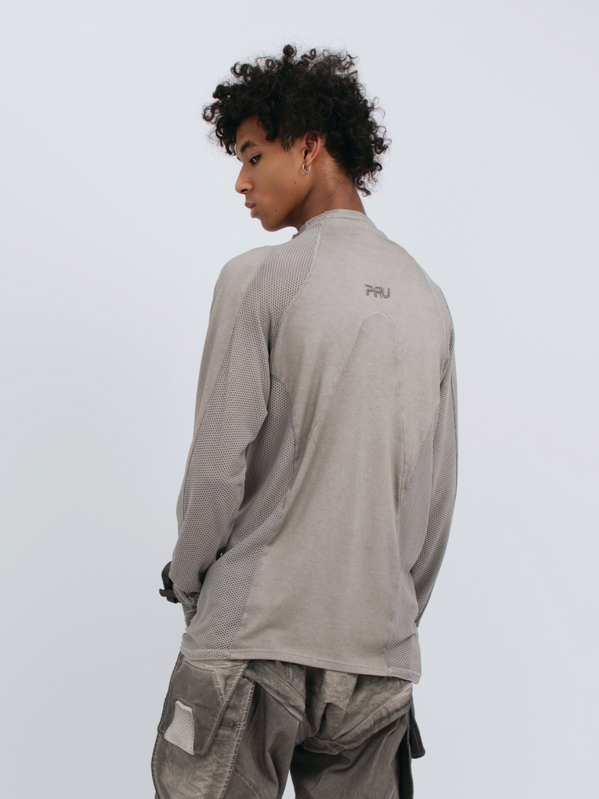 STEAM Mesh Paneled Washed Long-Sleeve Tee
