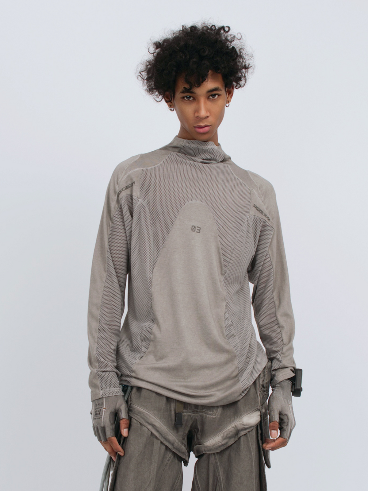 STEAM Mesh Paneled Washed Long-Sleeve Tee