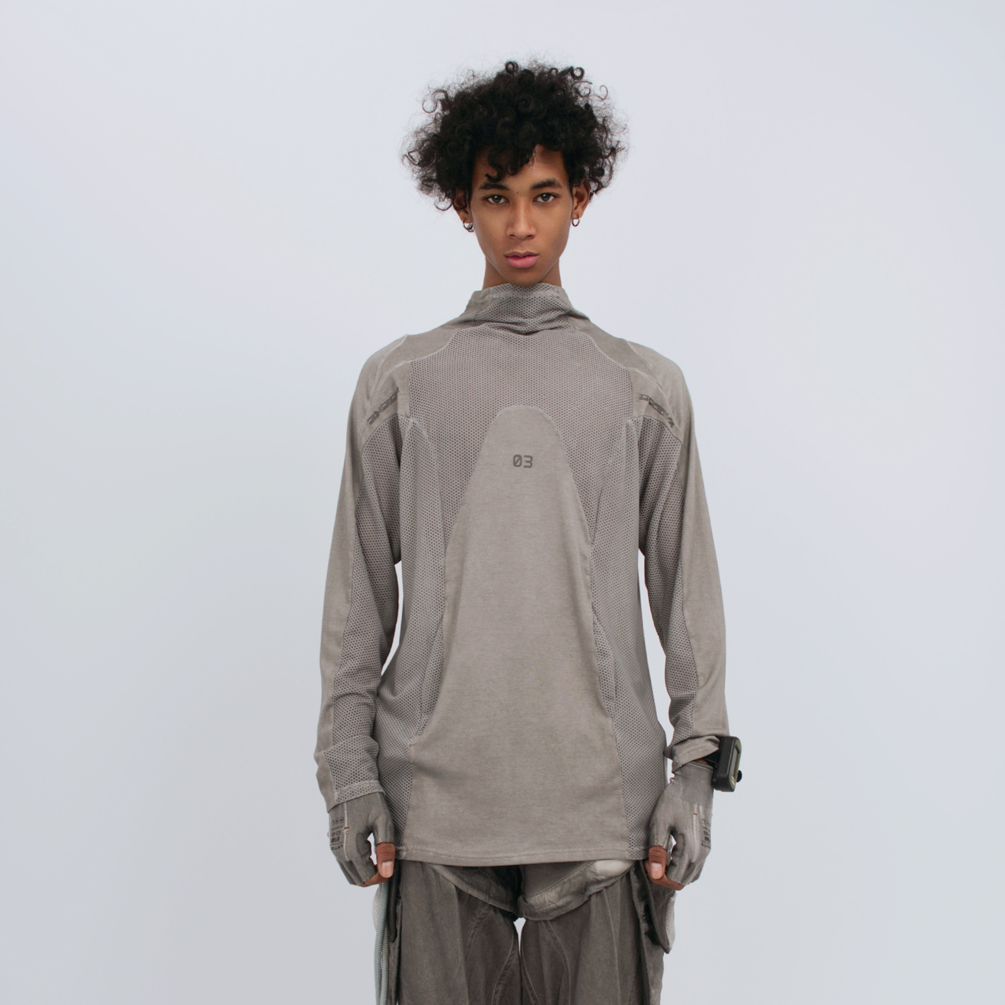 STEAM Mesh Paneled Washed Long-Sleeve Tee