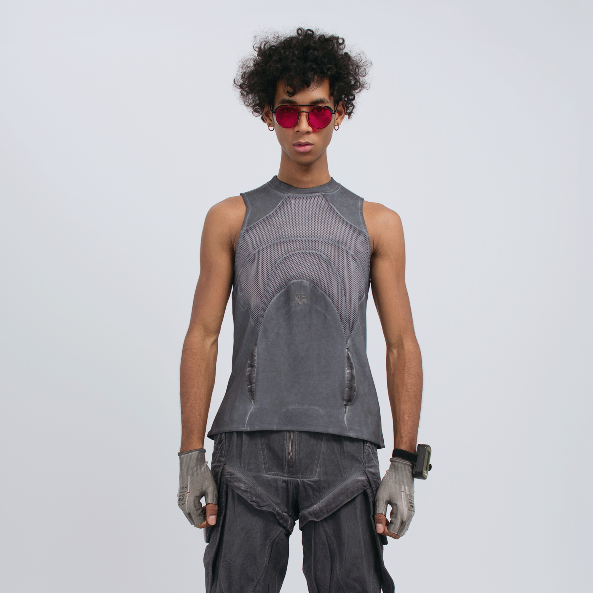 STEAM Distressed Mesh Tactical Tank Top