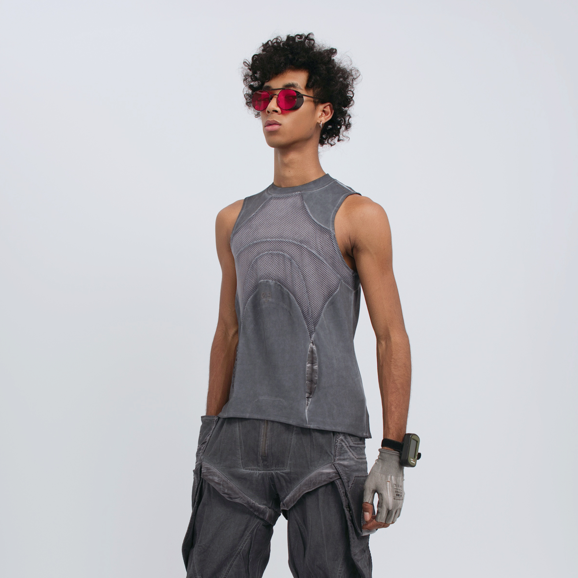STEAM Distressed Mesh Tactical Tank Top