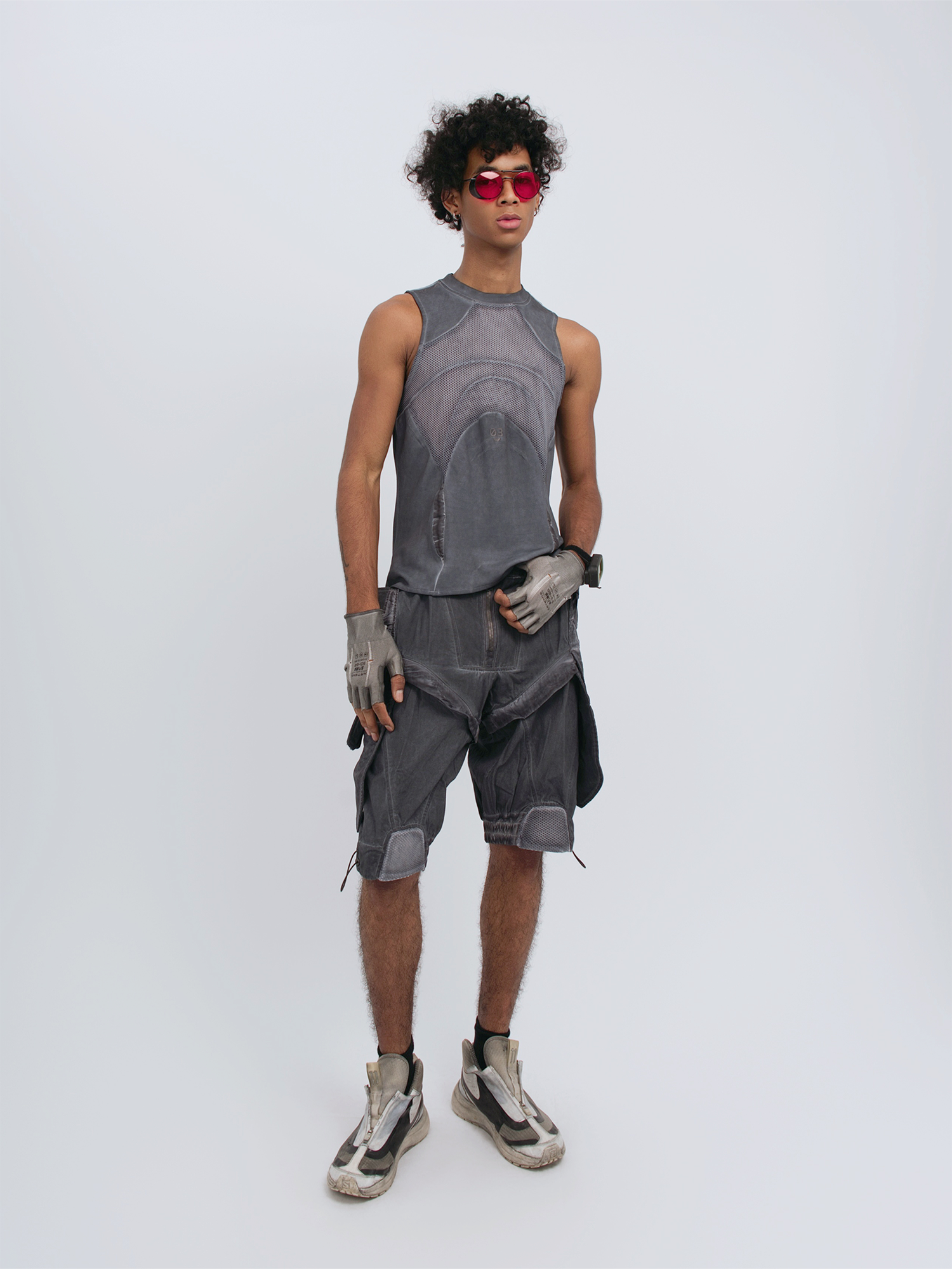 STEAM Distressed Mesh Tactical Tank Top