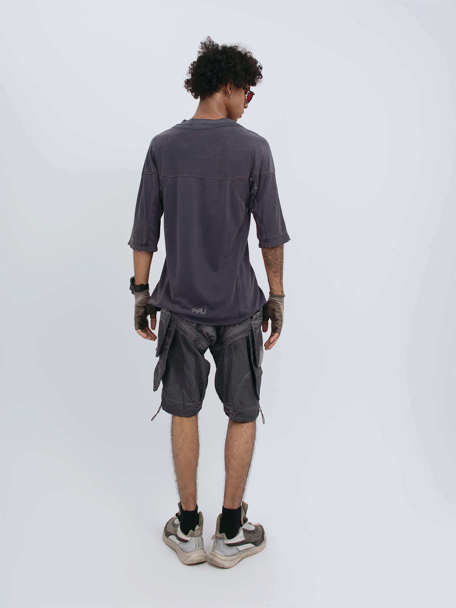 STEAM Distressed Spliced Detachable Utility Shorts
