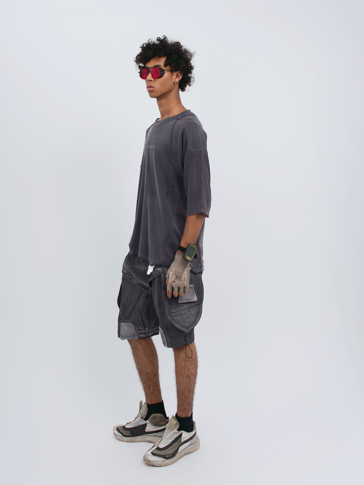 STEAM Distressed Spliced Detachable Utility Shorts