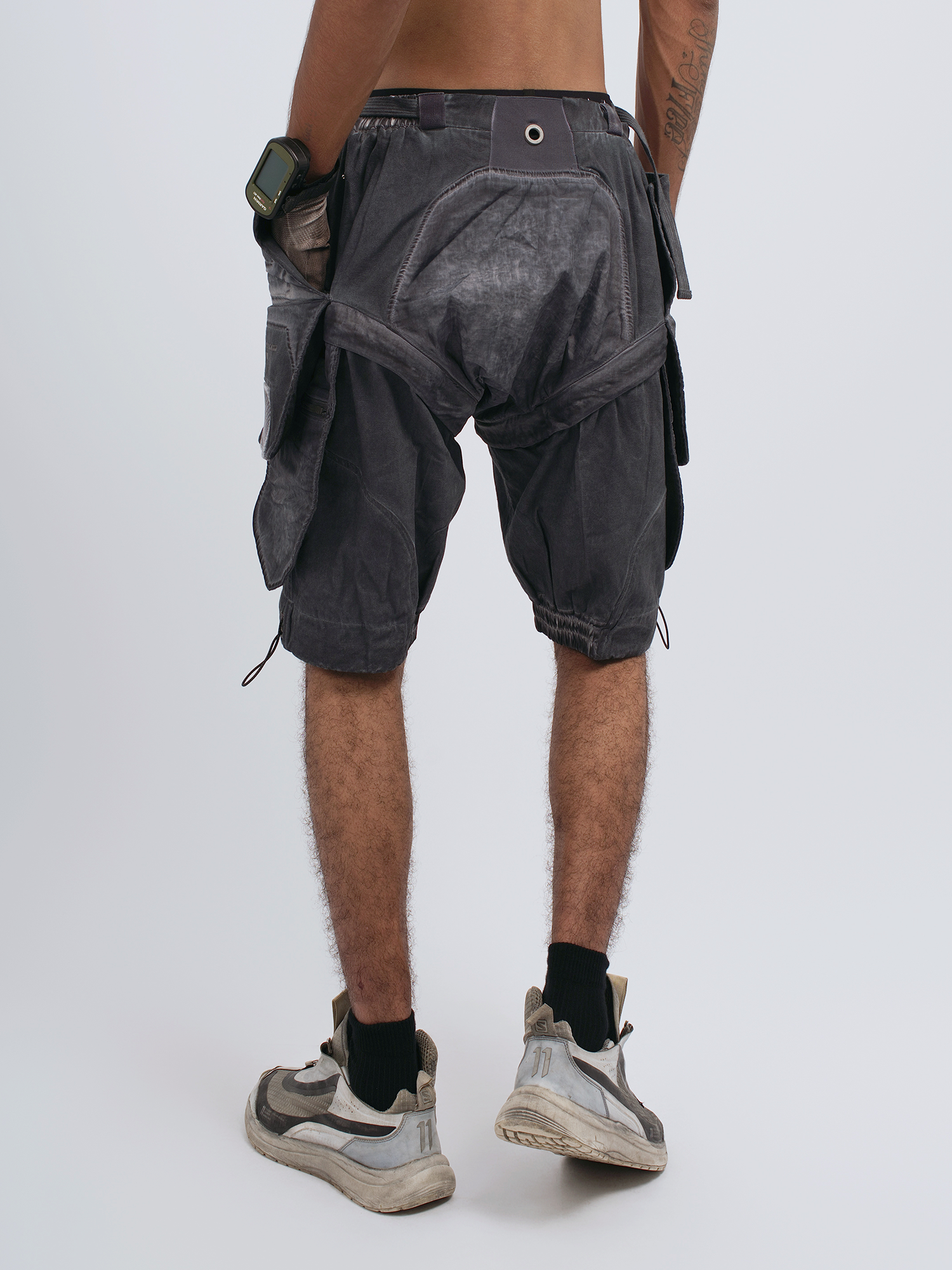 STEAM Distressed Spliced Detachable Utility Shorts