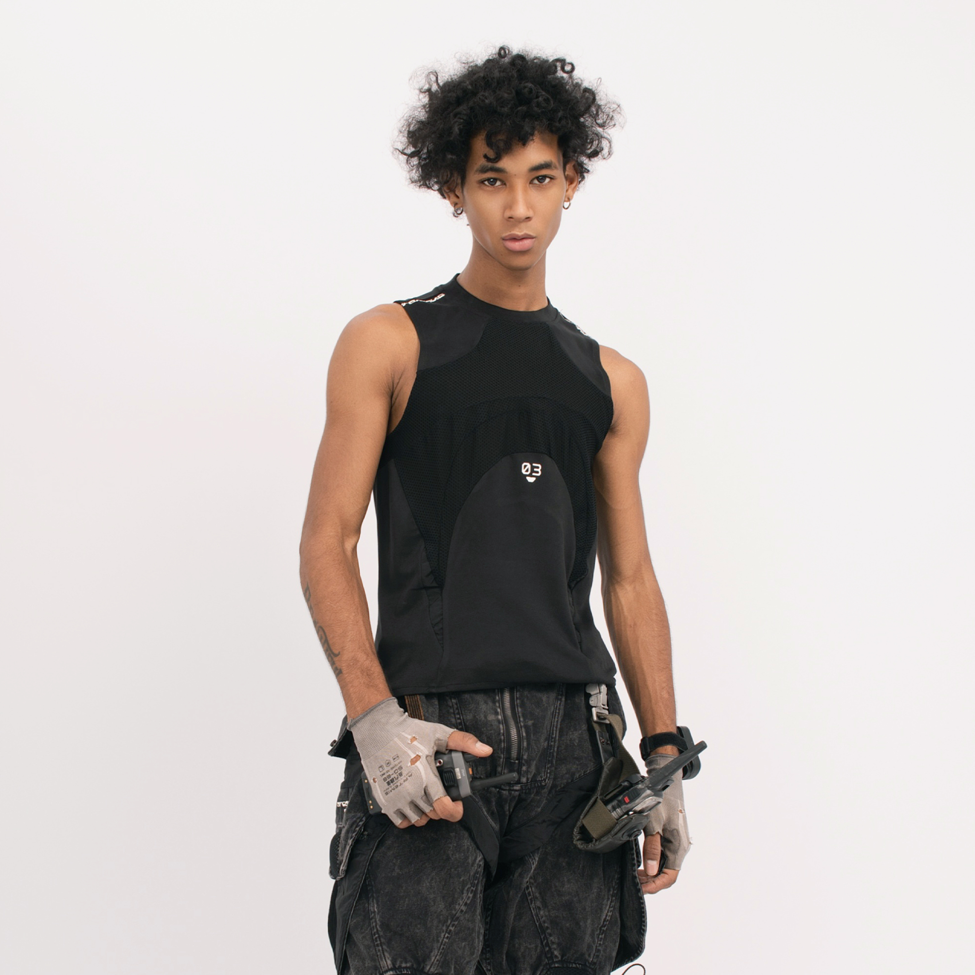 STEAM Distressed Mesh Tactical Tank Top