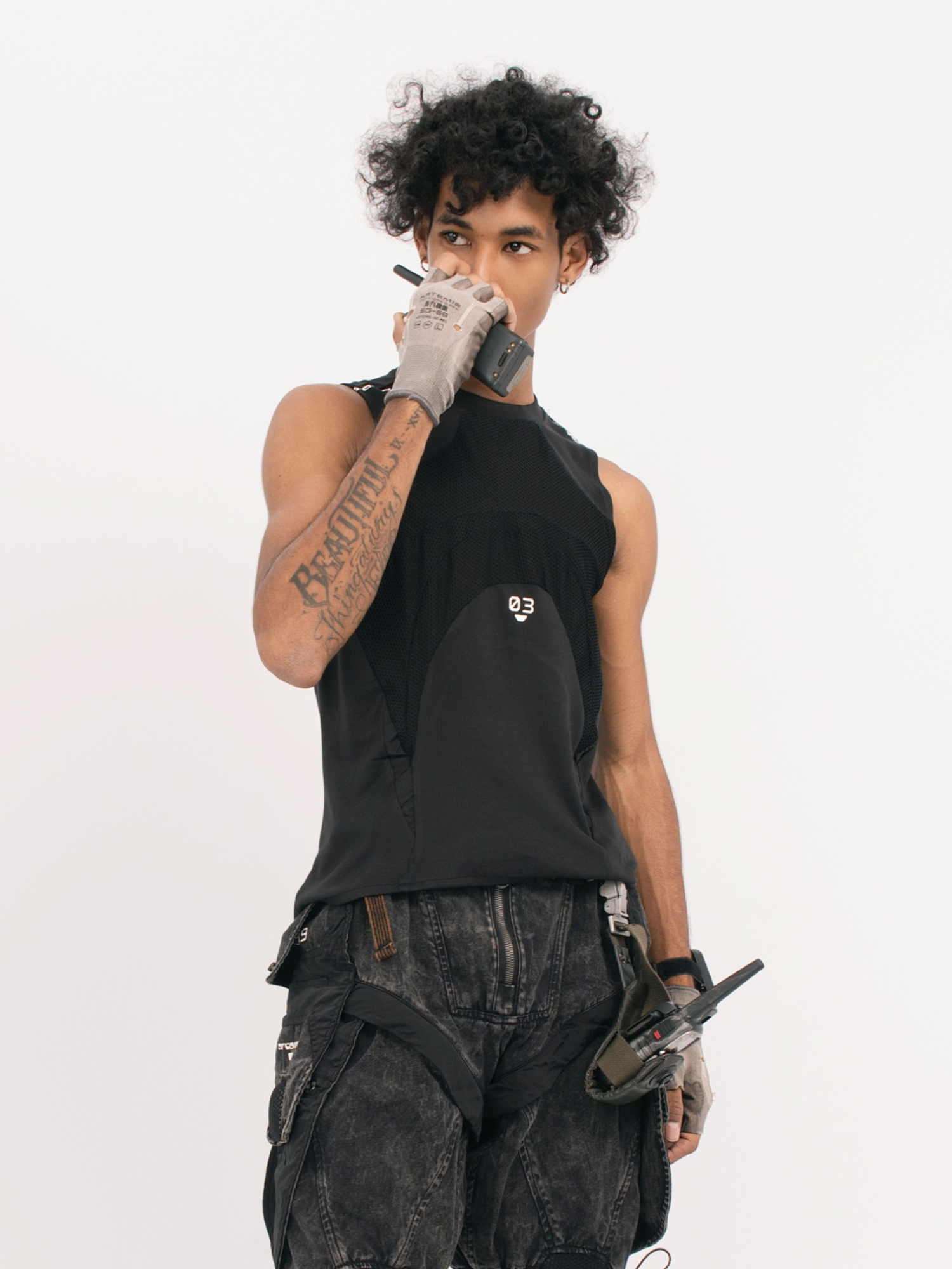 STEAM Distressed Mesh Tactical Tank Top