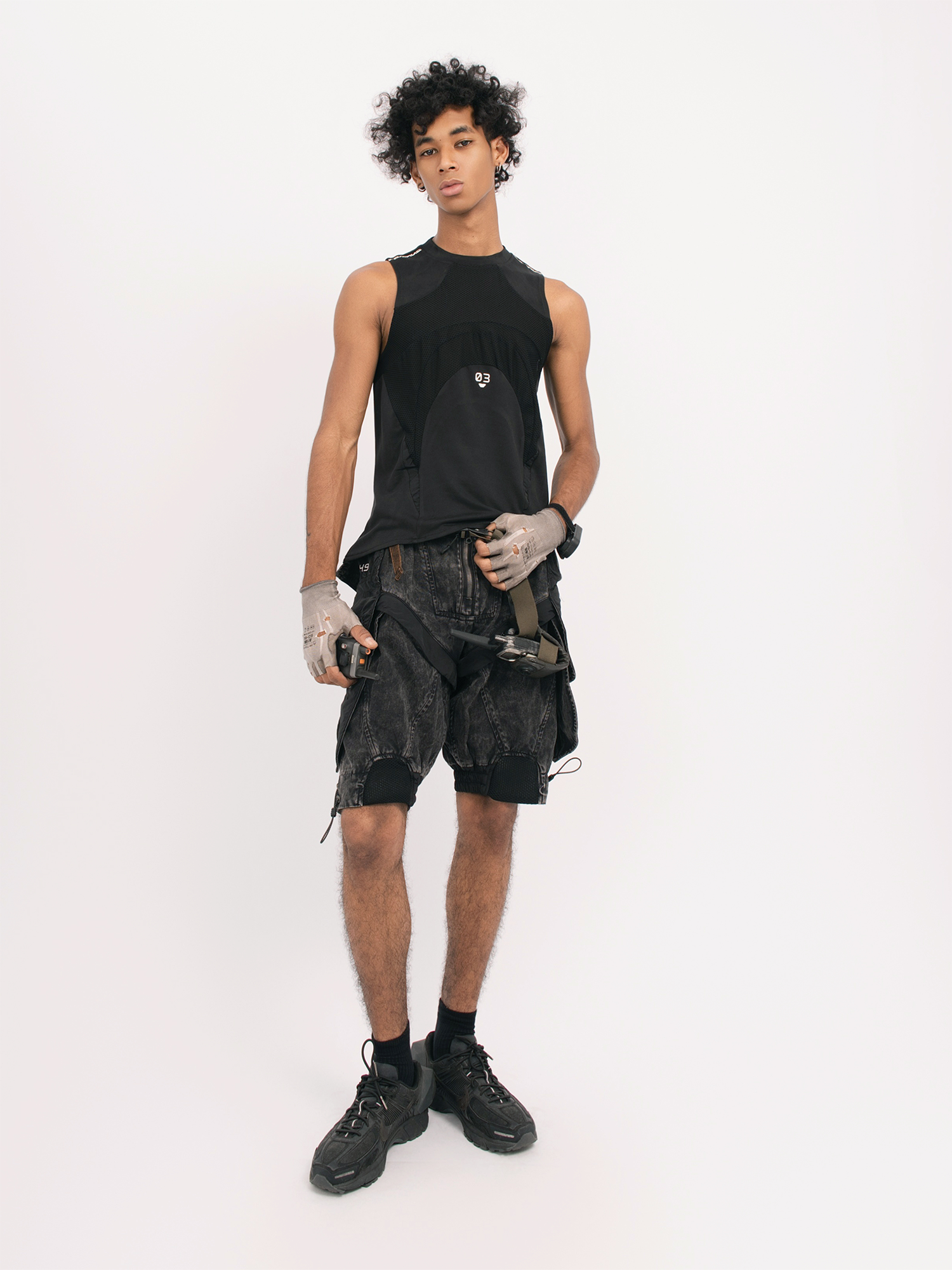 STEAM Distressed Mesh Tactical Tank Top