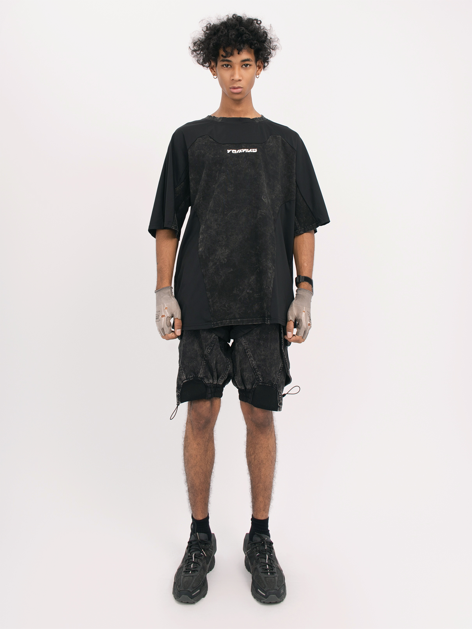 STEAM Distressed Spliced Detachable Utility Shorts