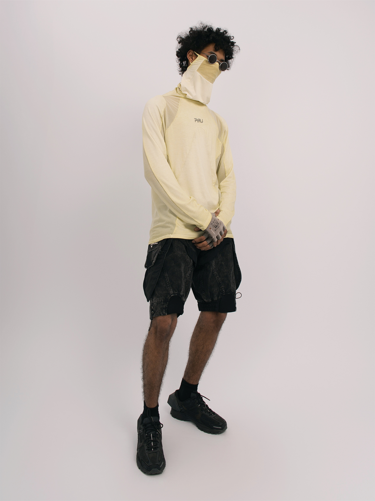 STEAM Mesh Paneled Washed Long-Sleeve Tee