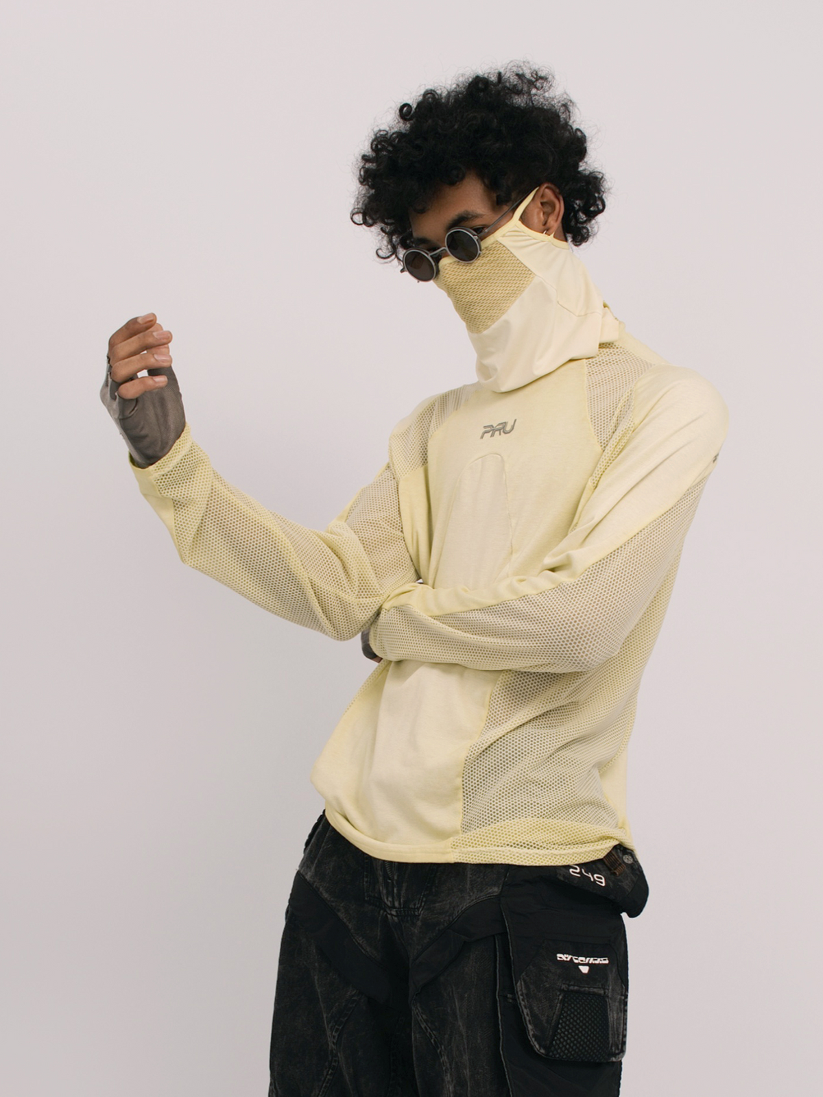 STEAM Mesh Paneled Washed Long-Sleeve Tee