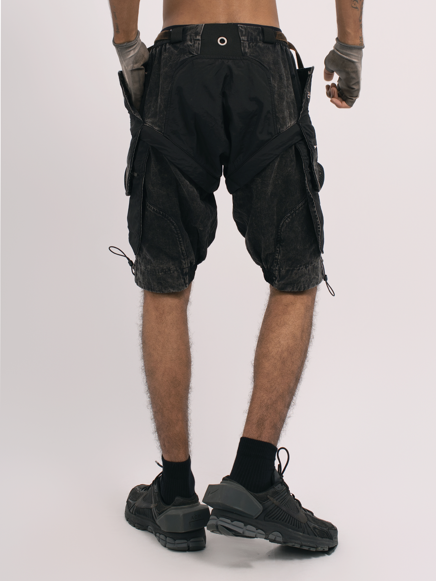 STEAM Distressed Spliced Detachable Utility Shorts