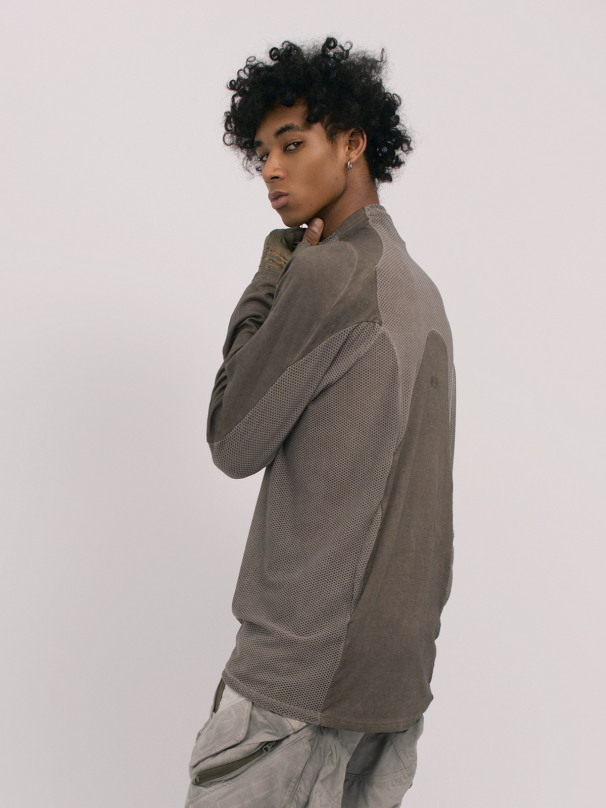 STEAM Mesh Paneled Washed Long-Sleeve Tee