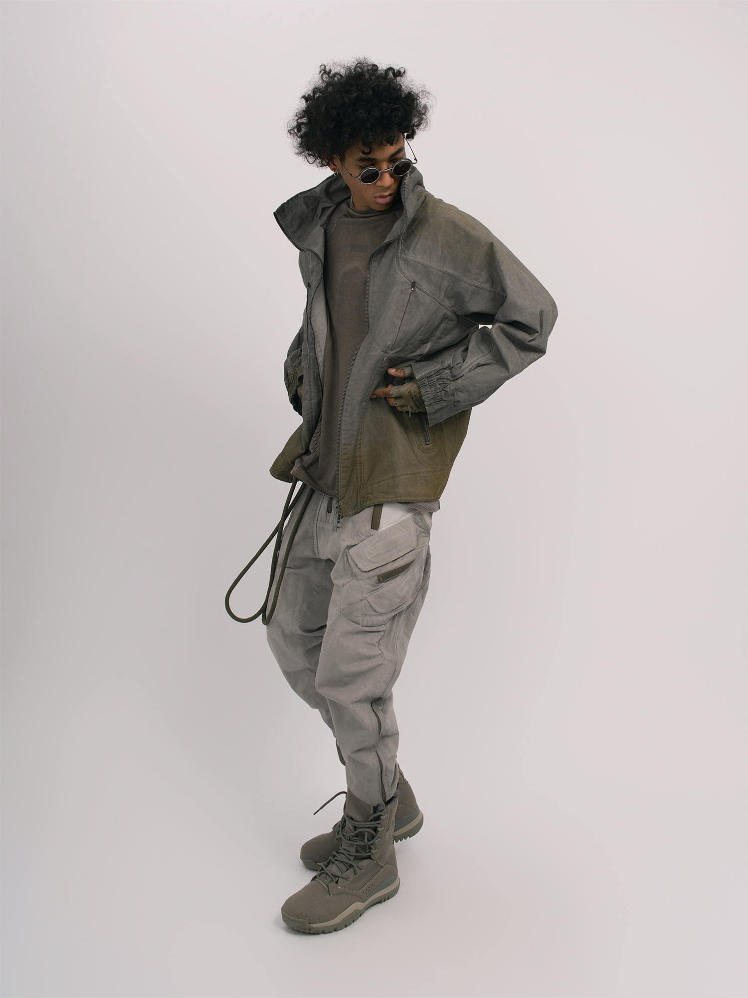 STEAM Distressed Multi-Pocket Utility Cargo Pants