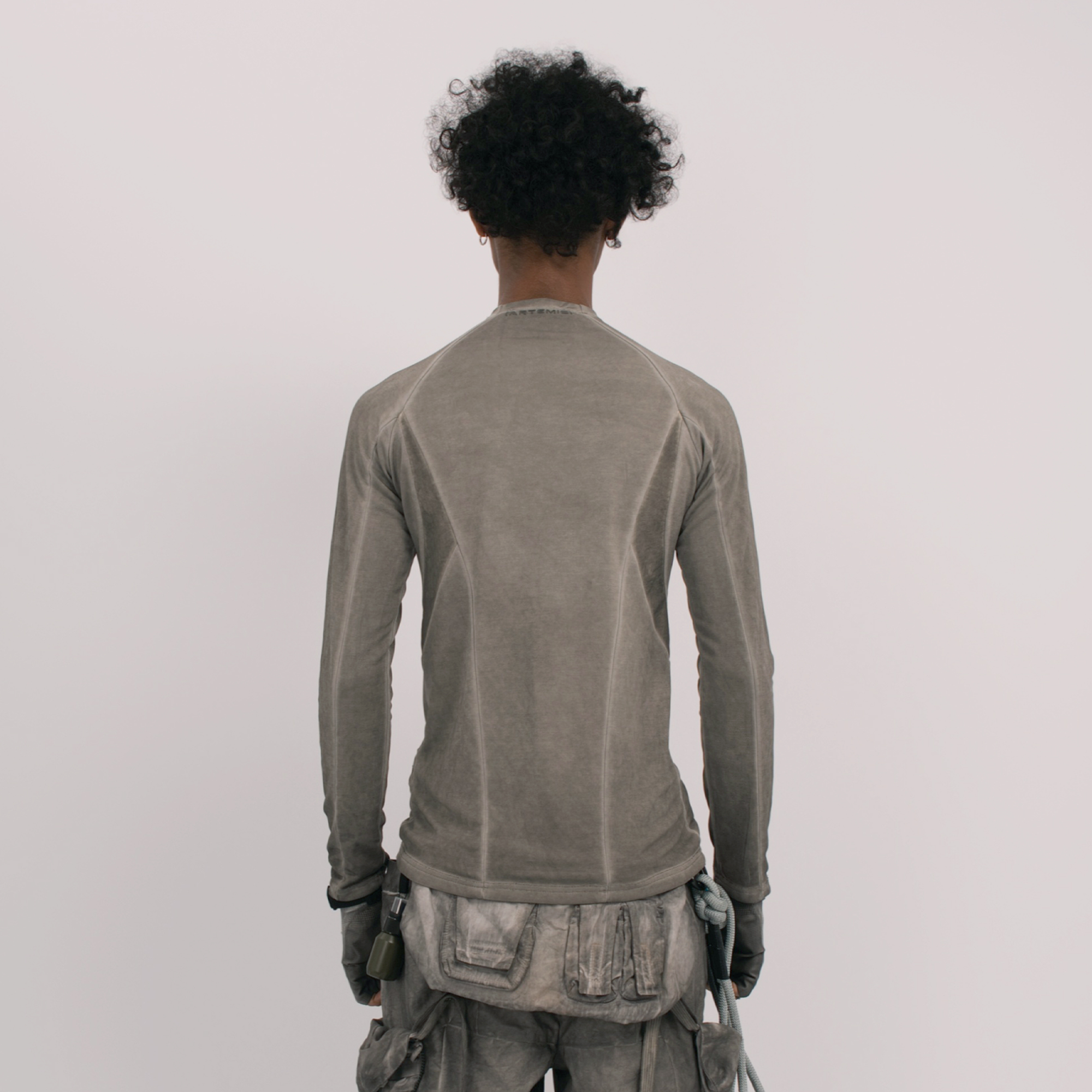 STEAM Distressed Spliced Paneled Long-Sleeve Tee