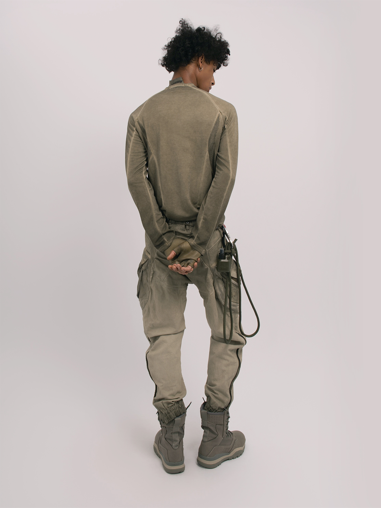 STEAM Distressed Spliced Paneled Long-Sleeve Tee