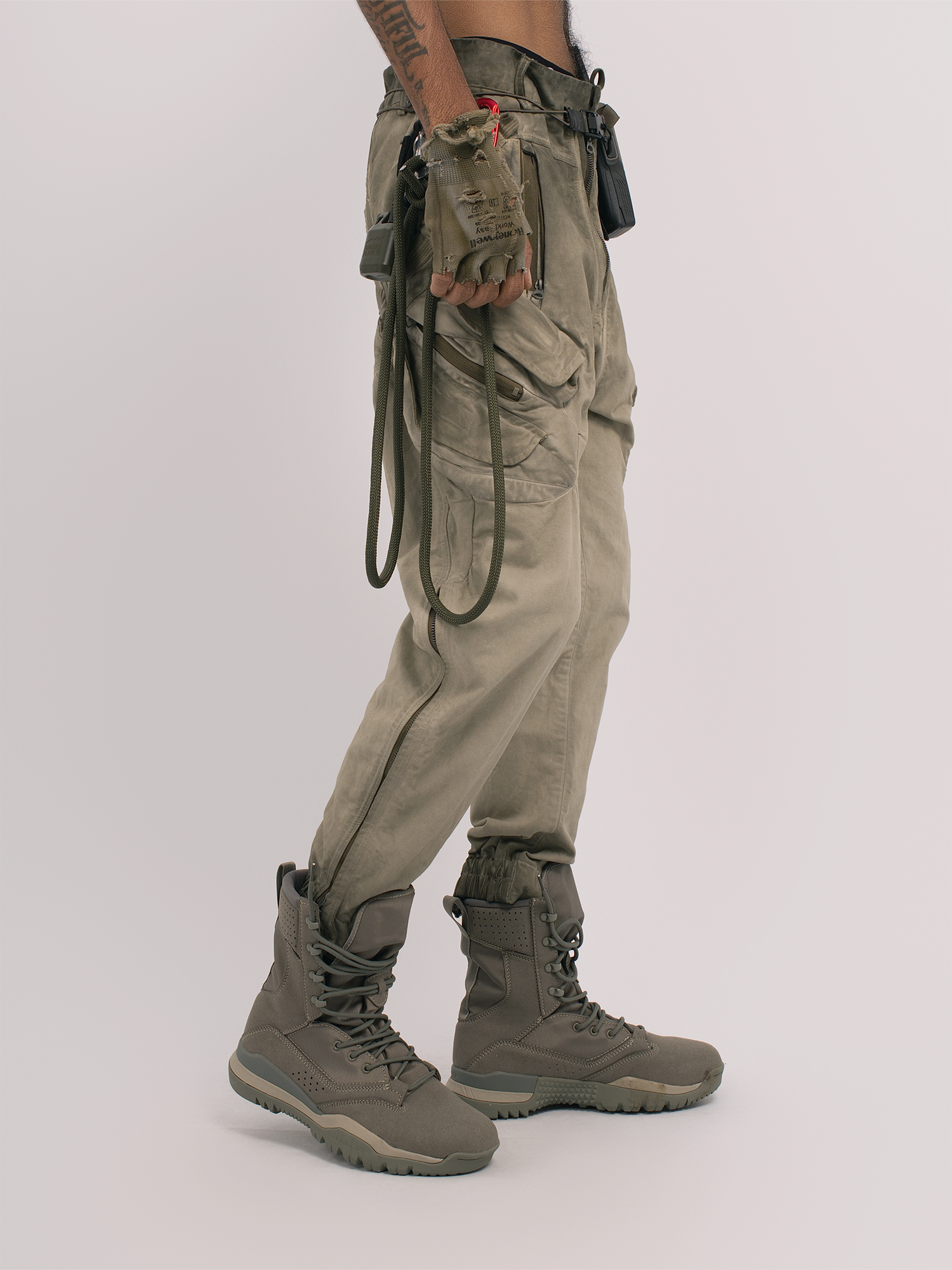 STEAM Distressed Multi-Pocket Utility Cargo Pants