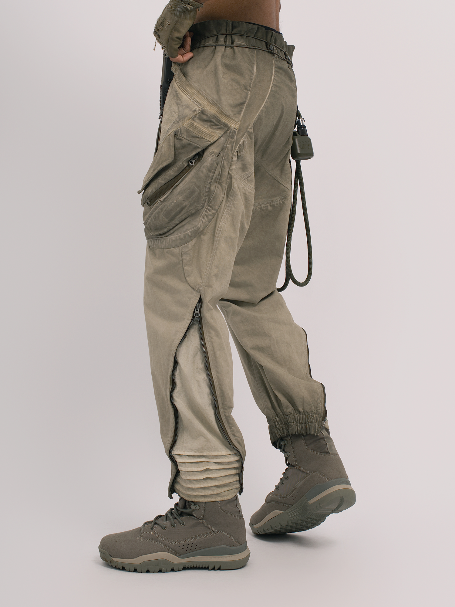 STEAM Distressed Multi-Pocket Utility Cargo Pants