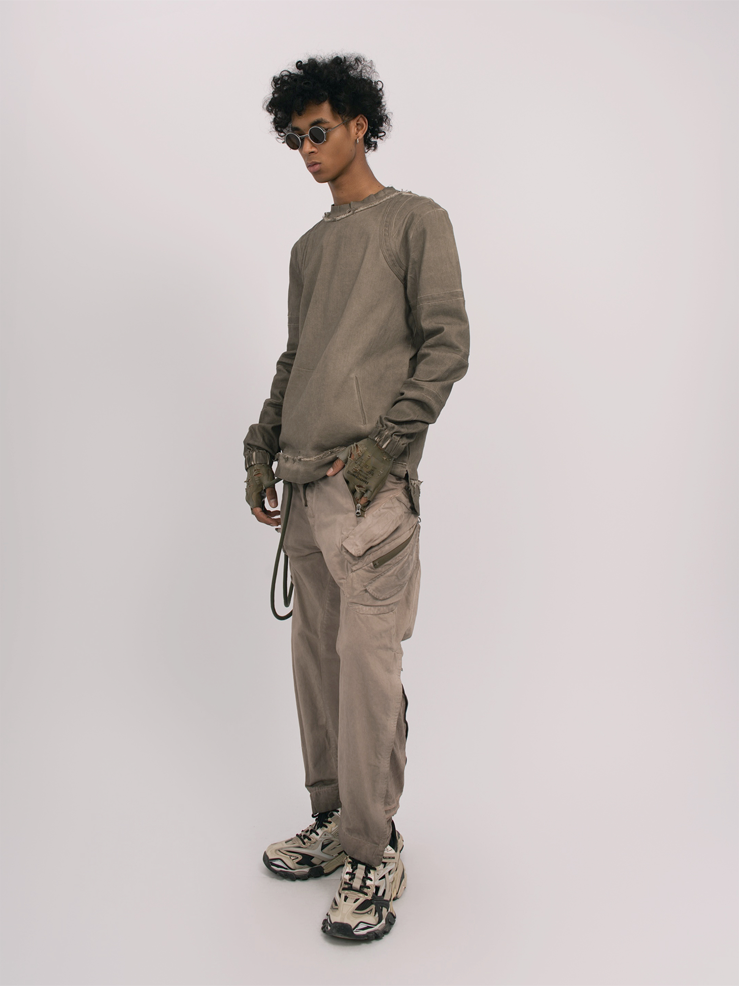 STEAM Distressed Multi-Pocket Utility Cargo Pants