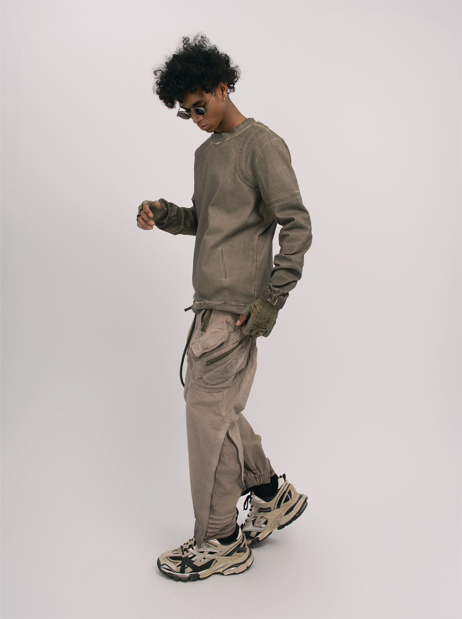 STEAM Distressed Multi-Pocket Utility Cargo Pants