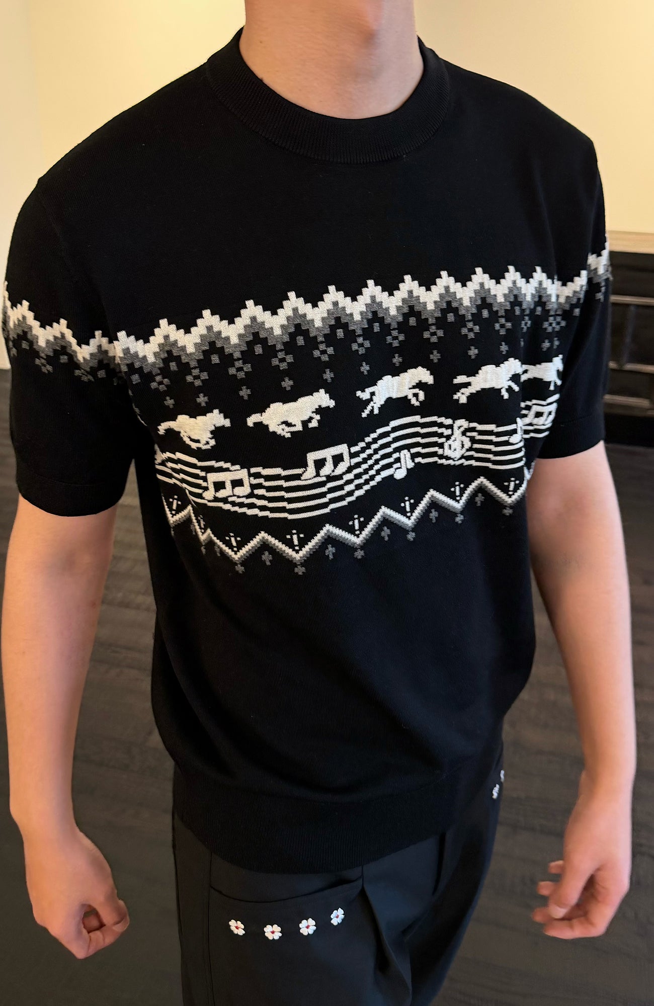 KREATE Horse Jacquard Knit Tee, premium urban and streetwear designers apparel on PROJECTISR.com, KREATE
