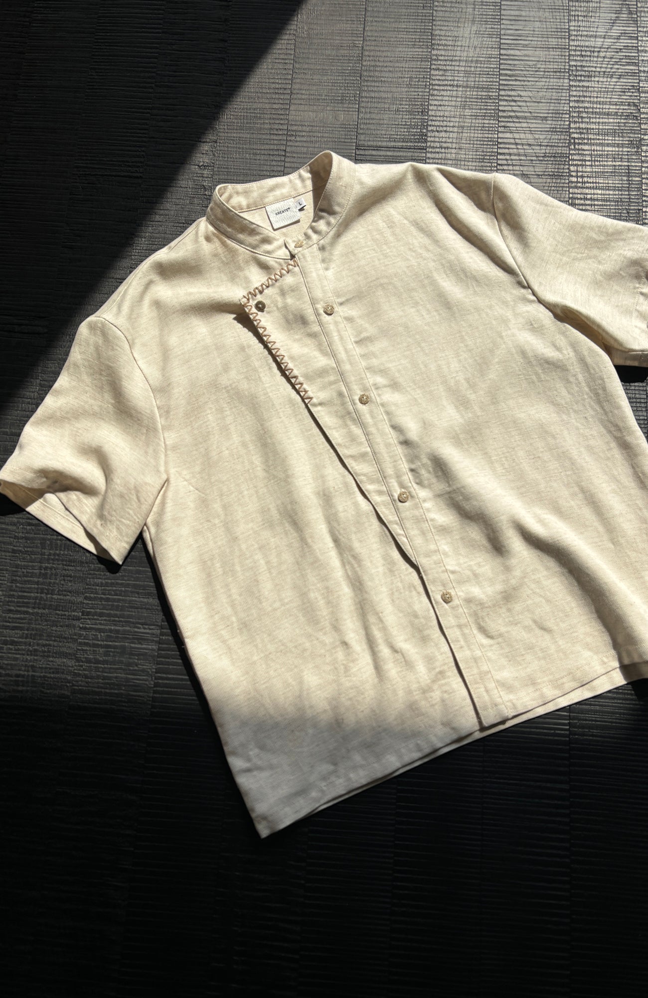KREATE Stitched Faux-Placket Short Sleeve Shirt, premium urban and streetwear designers apparel on PROJECTISR.com, KREATE