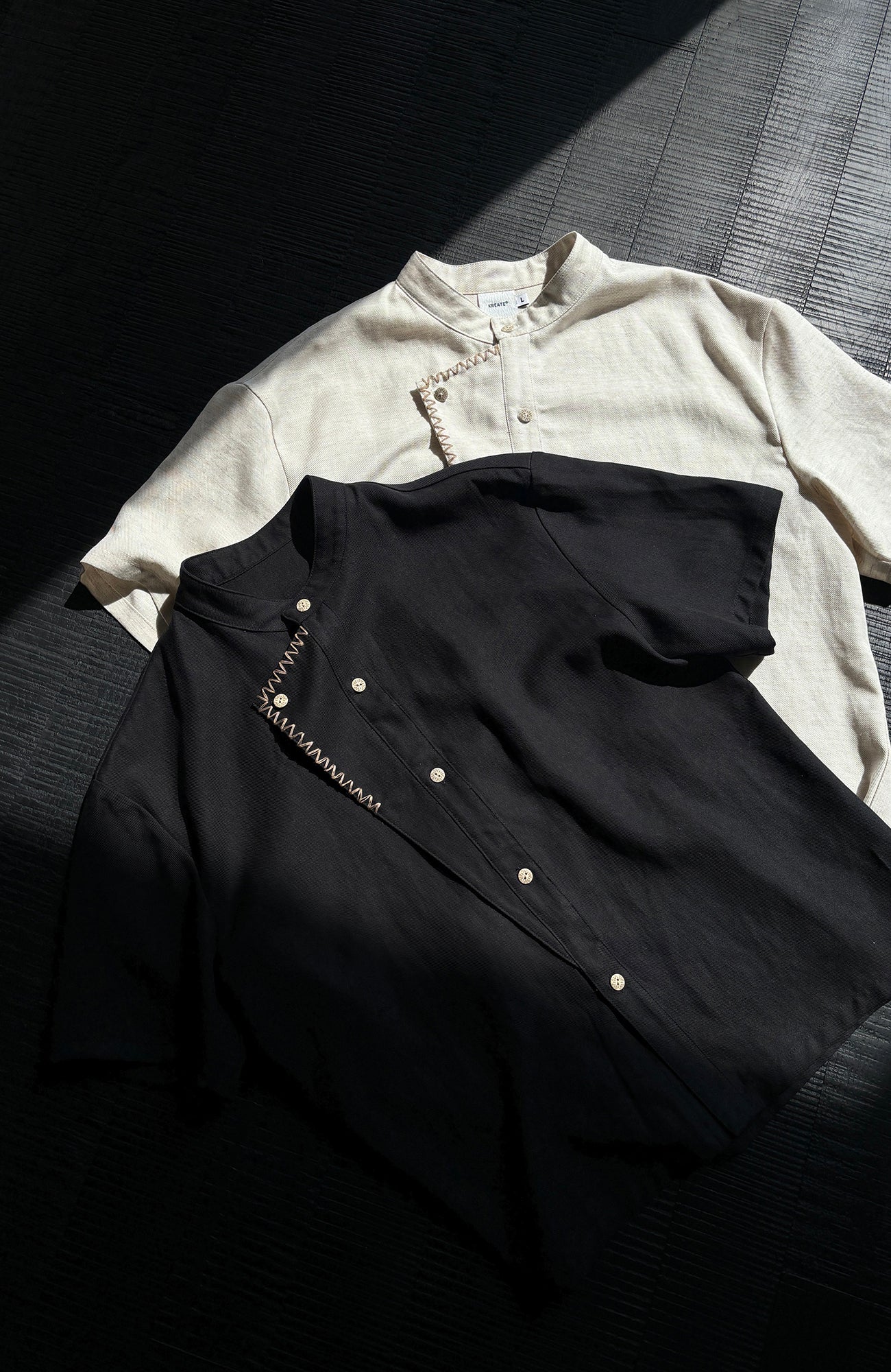 KREATE Stitched Faux-Placket Short Sleeve Shirt, premium urban and streetwear designers apparel on PROJECTISR.com, KREATE