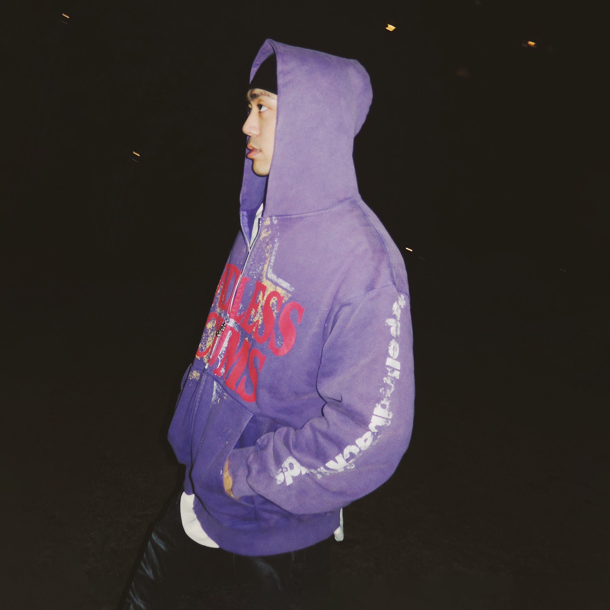 EVETS Star Graphic Zip-Up Hoodie