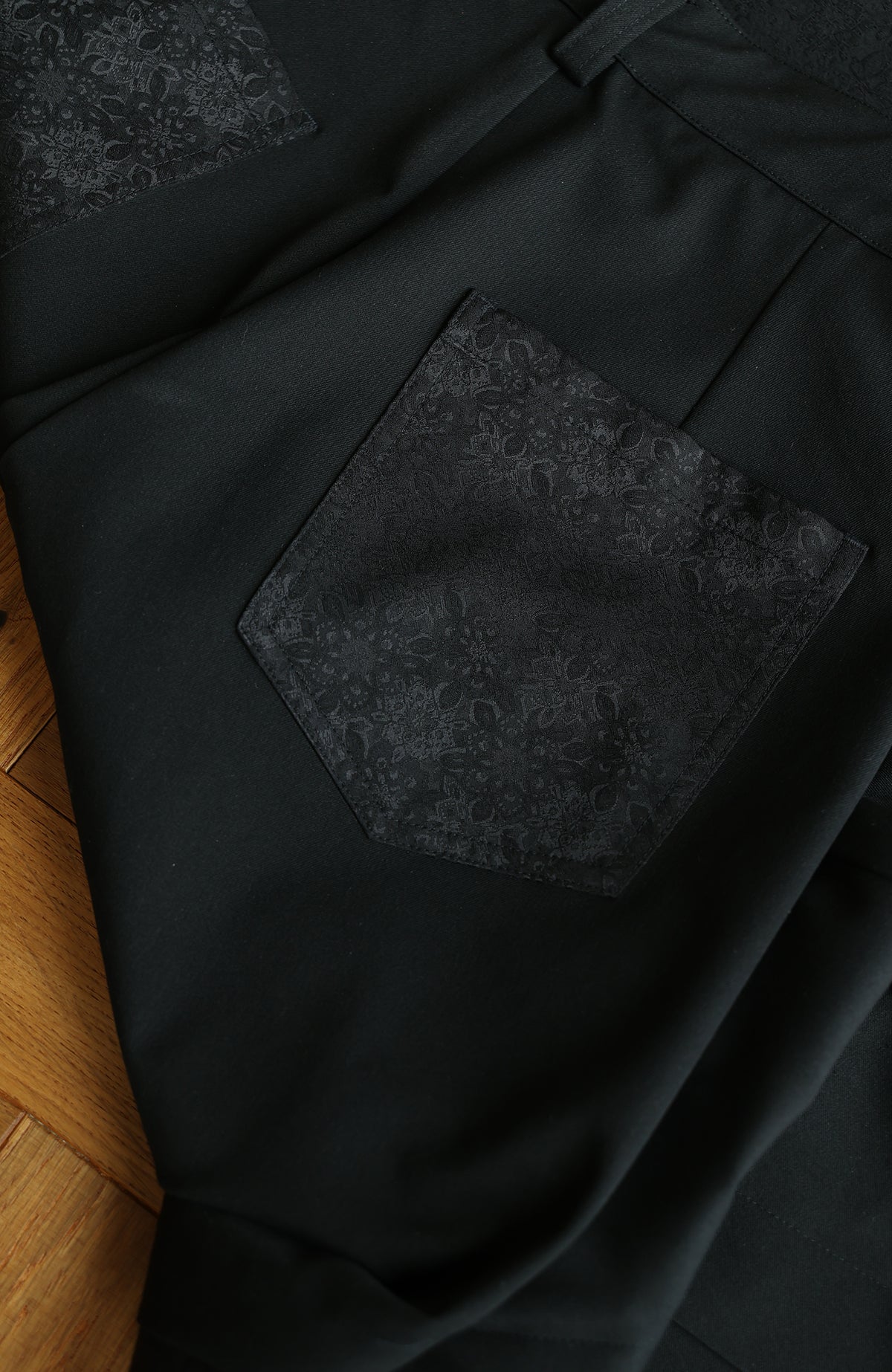 OKAYTHXBYE Deconstructed Spliced Wide-Leg Trousers
