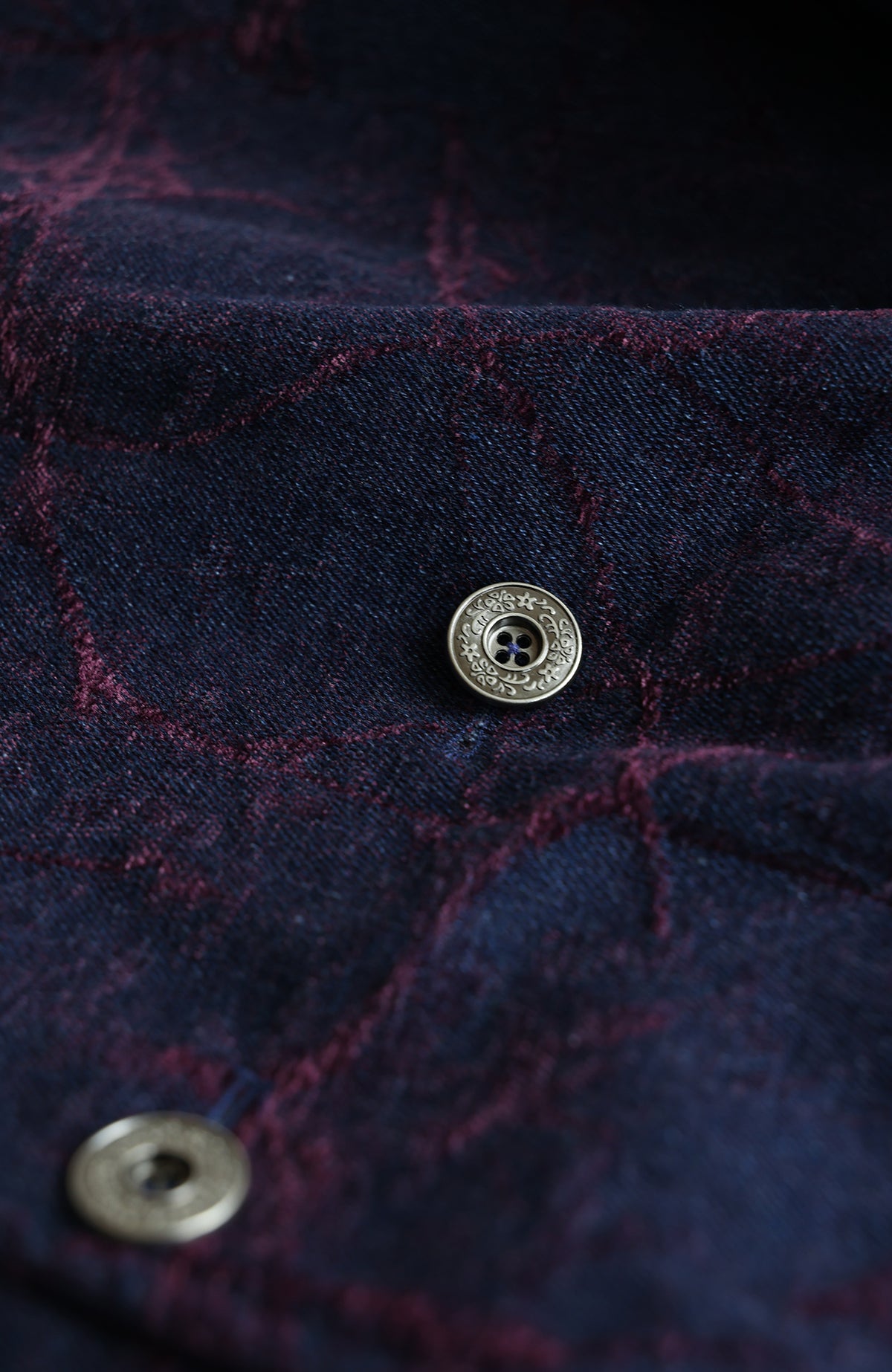 OKAYTHXBYE Flocked Suede Patchwork Crinkle-Denim Jacket