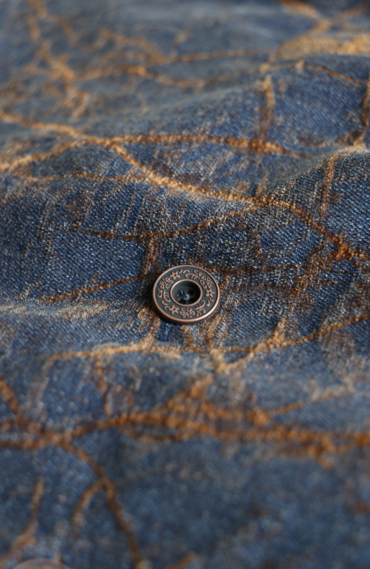 OKAYTHXBYE Flocked Suede Patchwork Crinkle-Denim Jacket