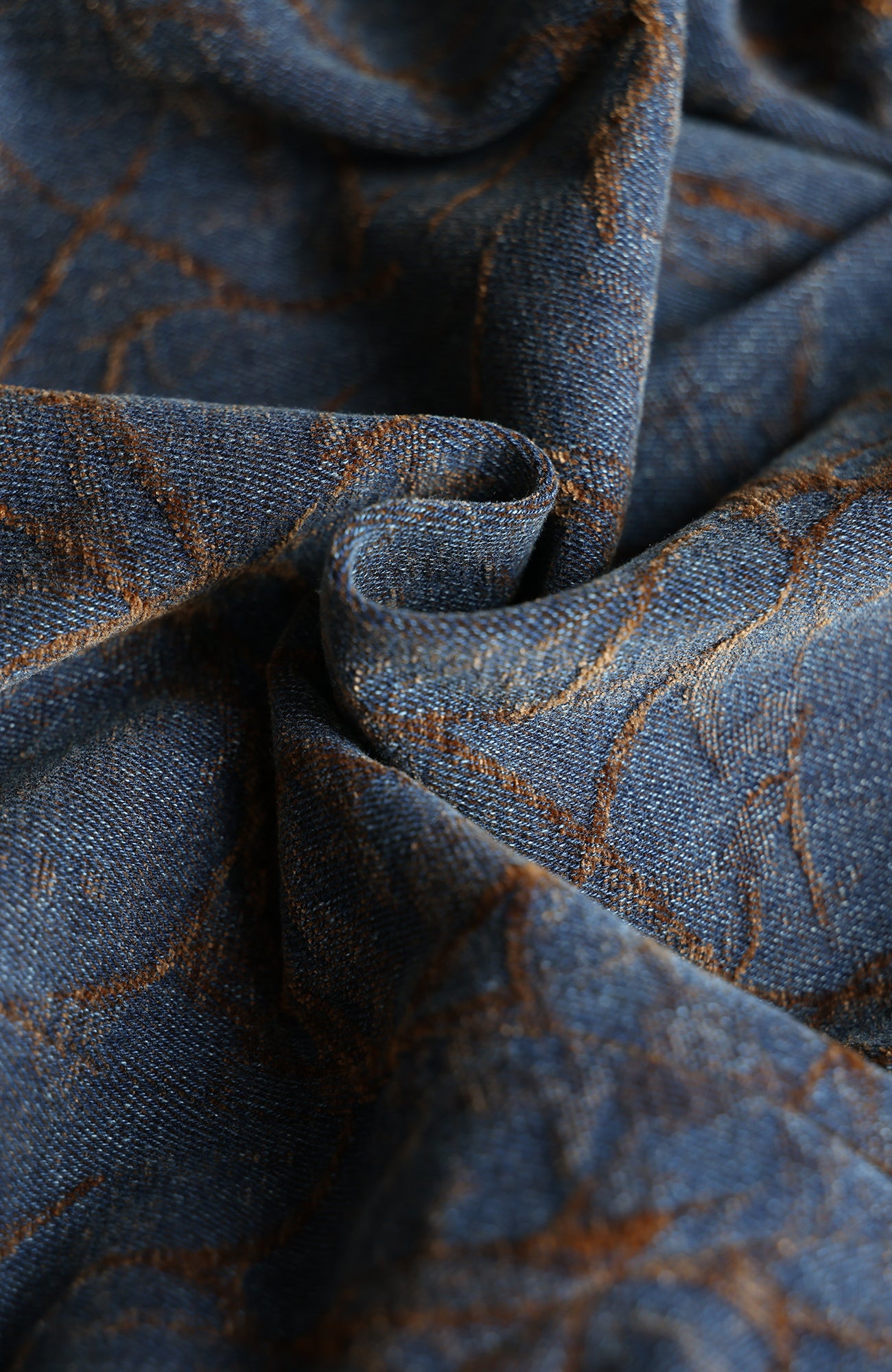 OKAYTHXBYE Flocked Suede Patchwork Crinkle-Denim Jacket