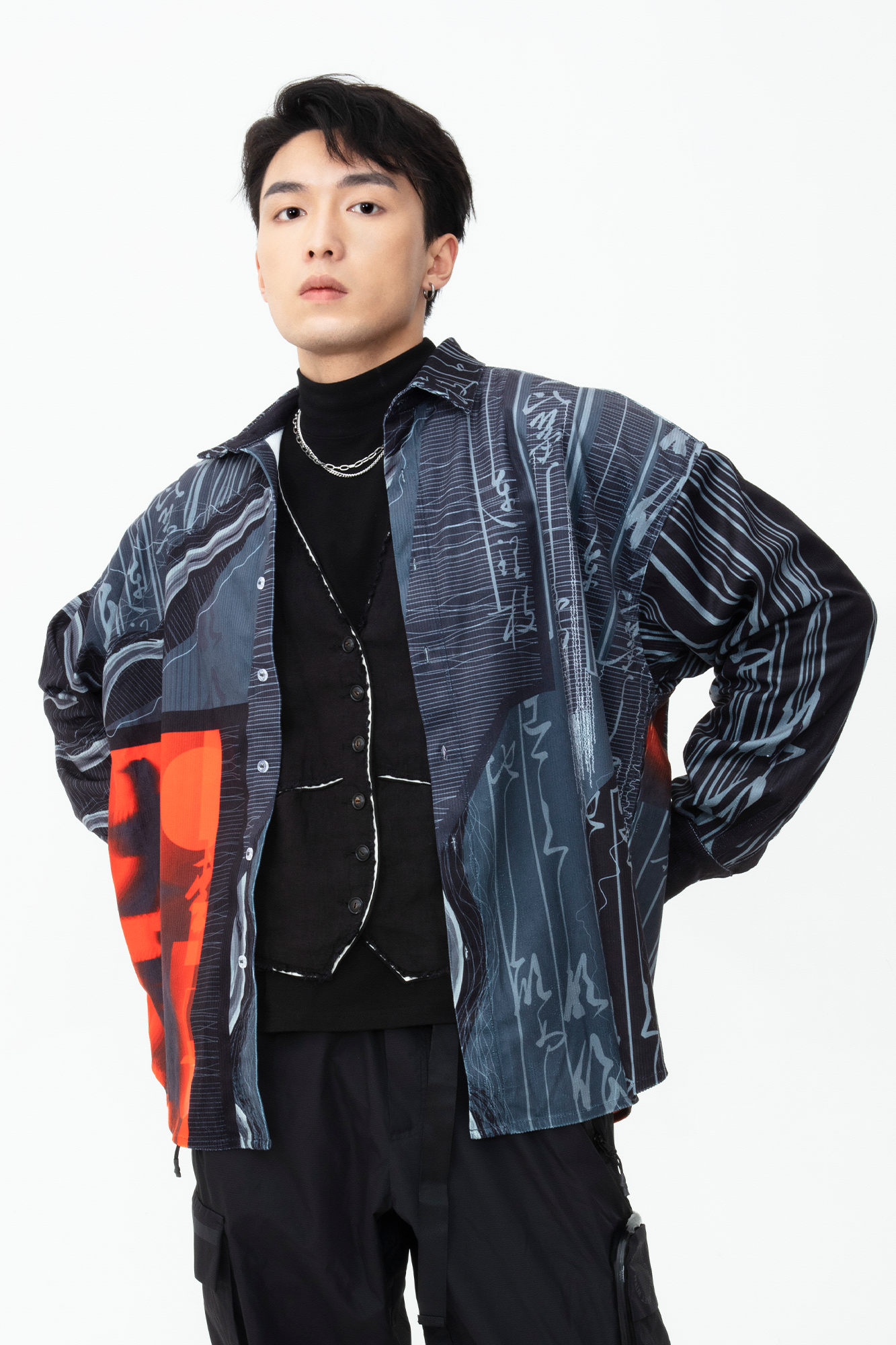MASH UP ASIA Tang Calligraphy Graphic Oversized Shirt, premium urban and streetwear designers apparel on PROJECTISR.com, MASH UP ASIA