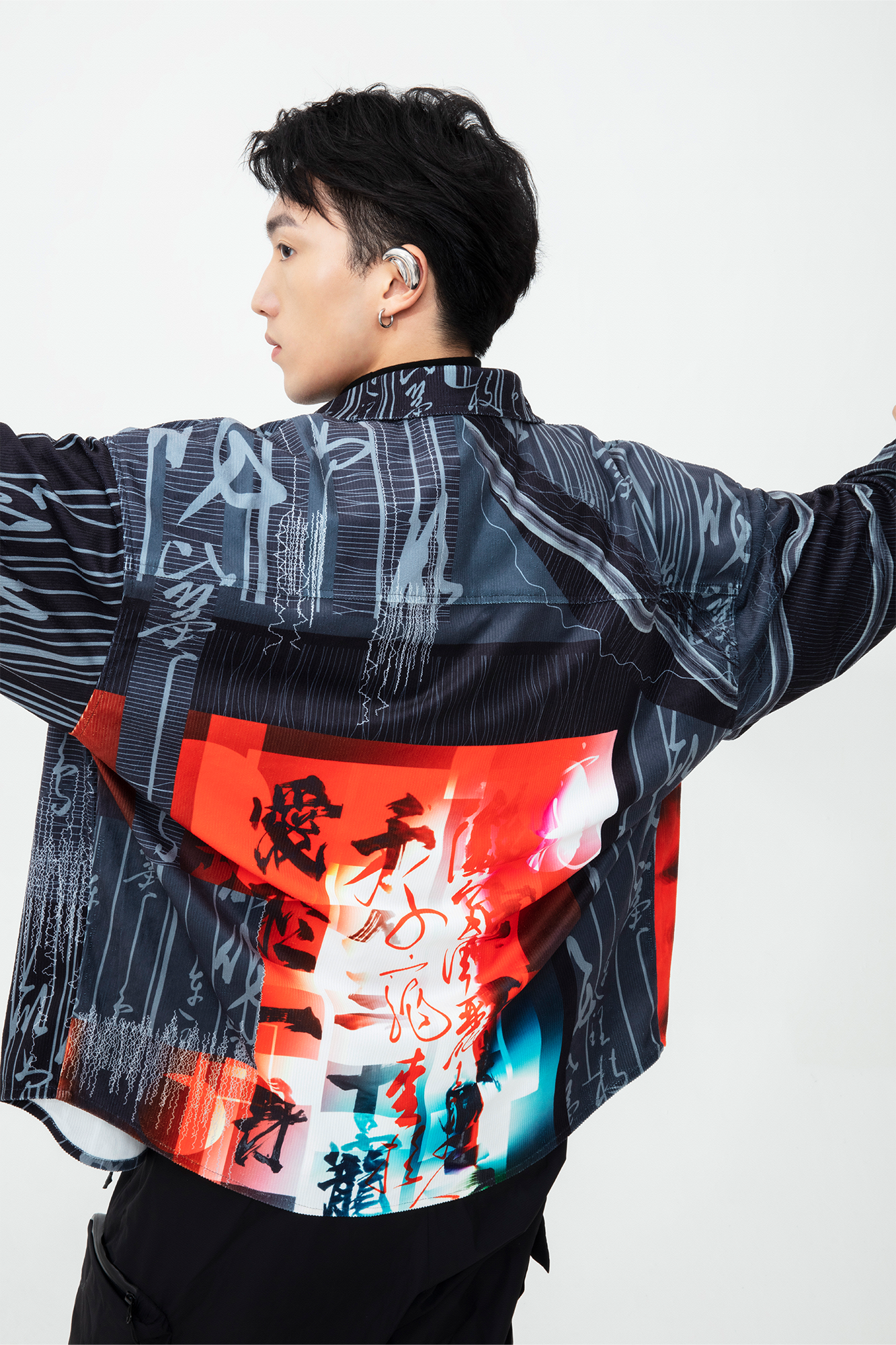 MASH UP ASIA Tang Calligraphy Graphic Oversized Shirt, premium urban and streetwear designers apparel on PROJECTISR.com, MASH UP ASIA