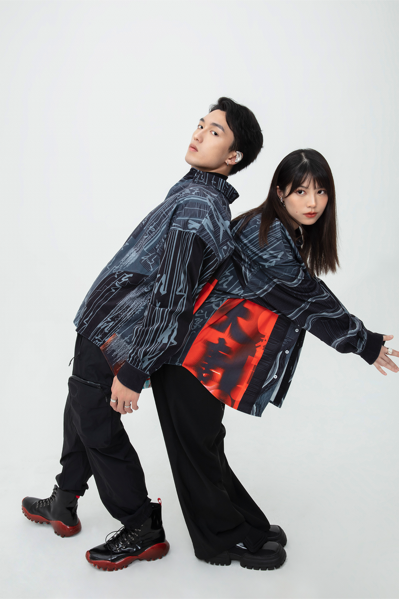 MASH UP ASIA Tang Calligraphy Graphic Oversized Shirt, premium urban and streetwear designers apparel on PROJECTISR.com, MASH UP ASIA