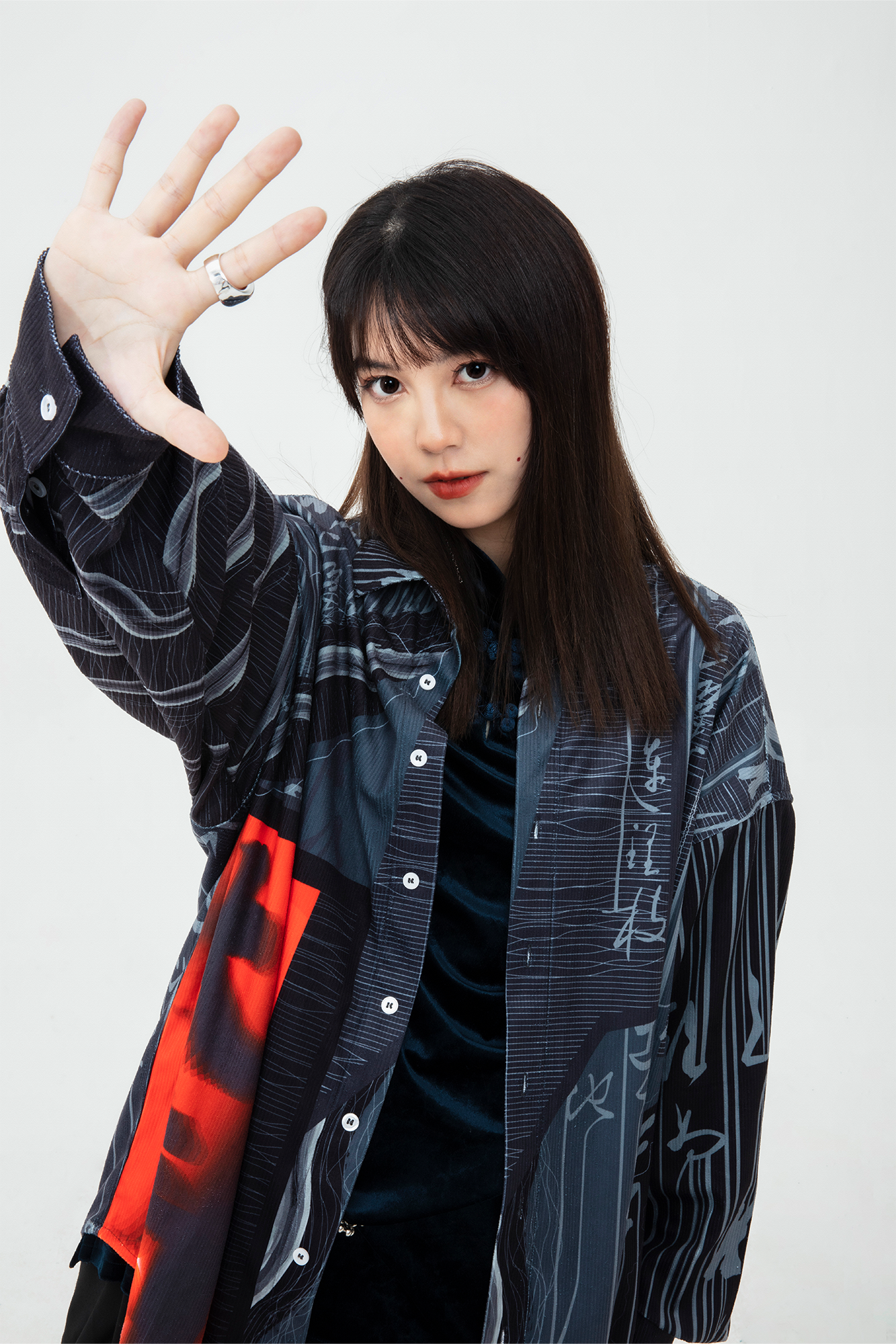 MASH UP ASIA Tang Calligraphy Graphic Oversized Shirt, premium urban and streetwear designers apparel on PROJECTISR.com, MASH UP ASIA