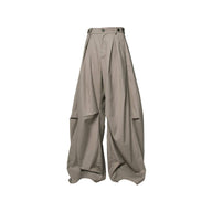 RELABEL Pleated Drape Wide-Leg Trousers - XS / 29" / Gray