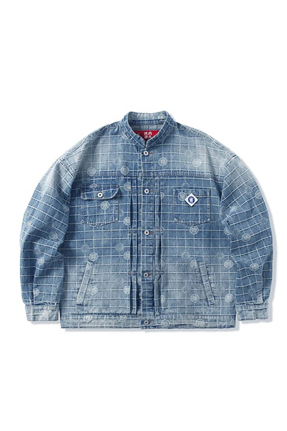 1997 POSTOFFICE Chess Monogram Denim Jacket, premium urban and streetwear designers apparel on PROJECTISR.com, 1997 POSTOFFICE