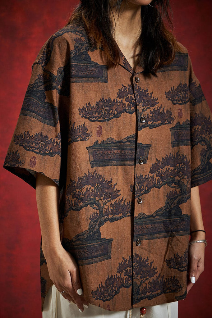 OSCILL Pine On Fire Half Shirt, premium urban and streetwear designers apparel on PROJECTISR.com, OSCILL