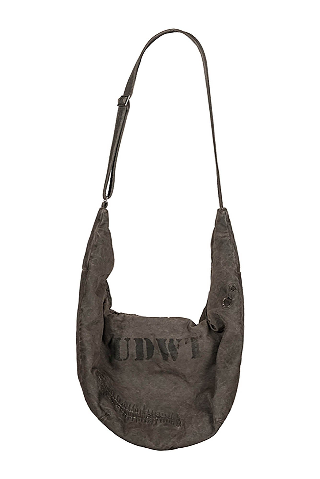 UNDERWATER Distressed Wanderer Crescent Bag, premium urban and streetwear designers apparel on PROJECTISR.com, UNDERWATER