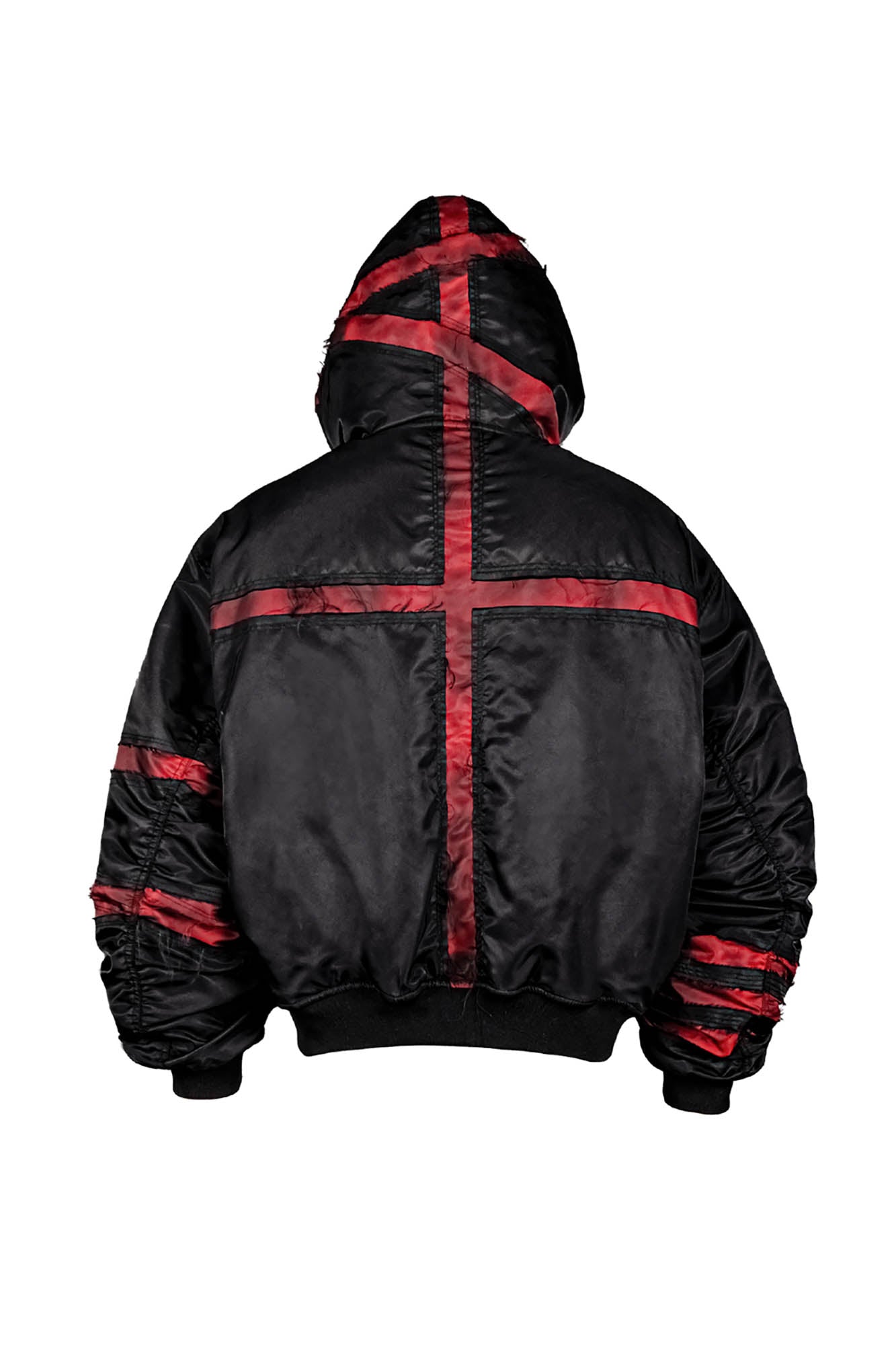 UNDERWATER Distressed Bondage MA-1 Jacket Red, premium urban and streetwear designers apparel on PROJECTISR.com, UNDERWATER