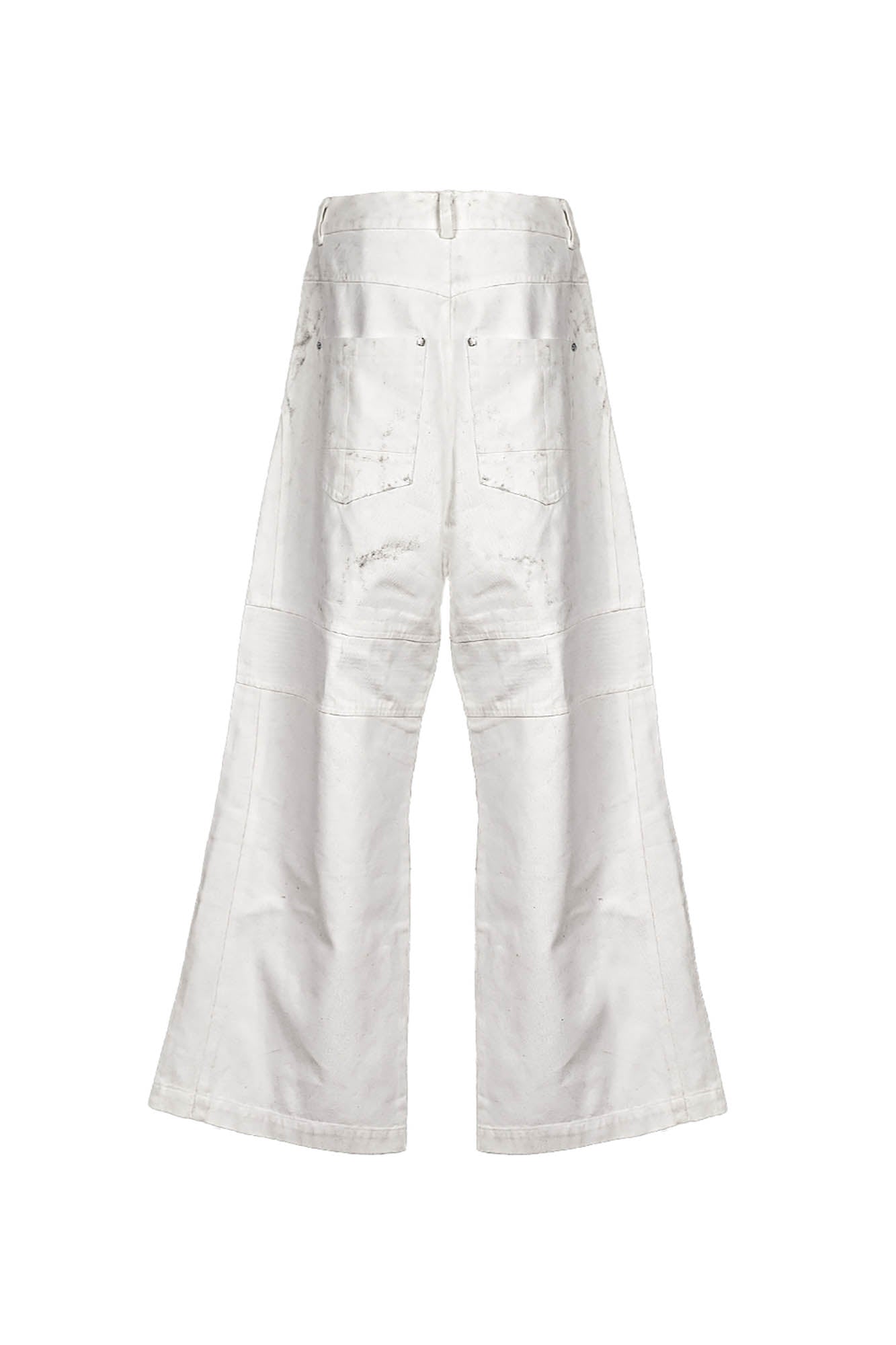 UNDERWATER Infernal Gaze Crinkled Waxed Wide-Leg Pants White