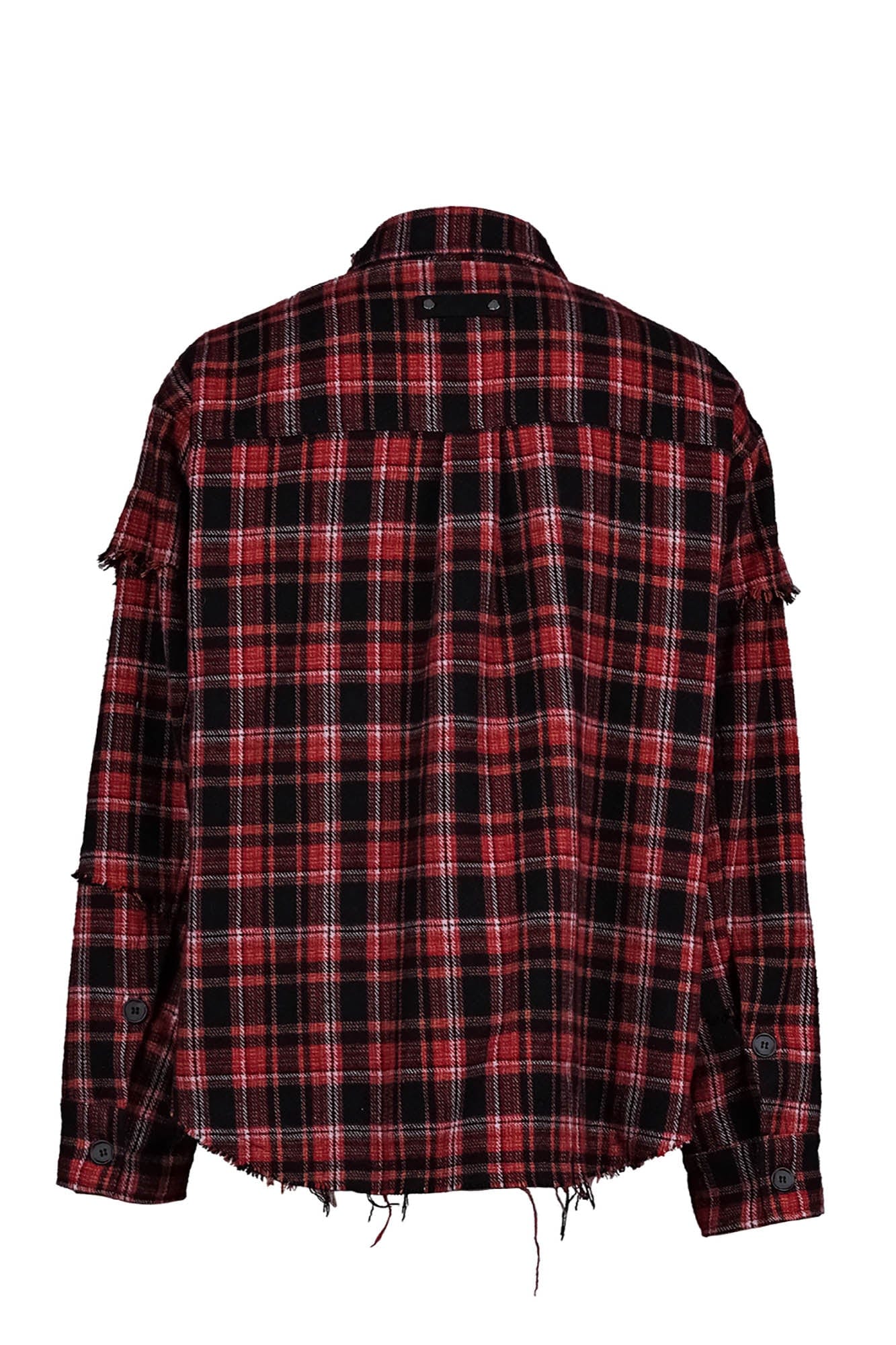 UNDERWATER Crimson Ruin Distressed Plaid Shirt Jacket