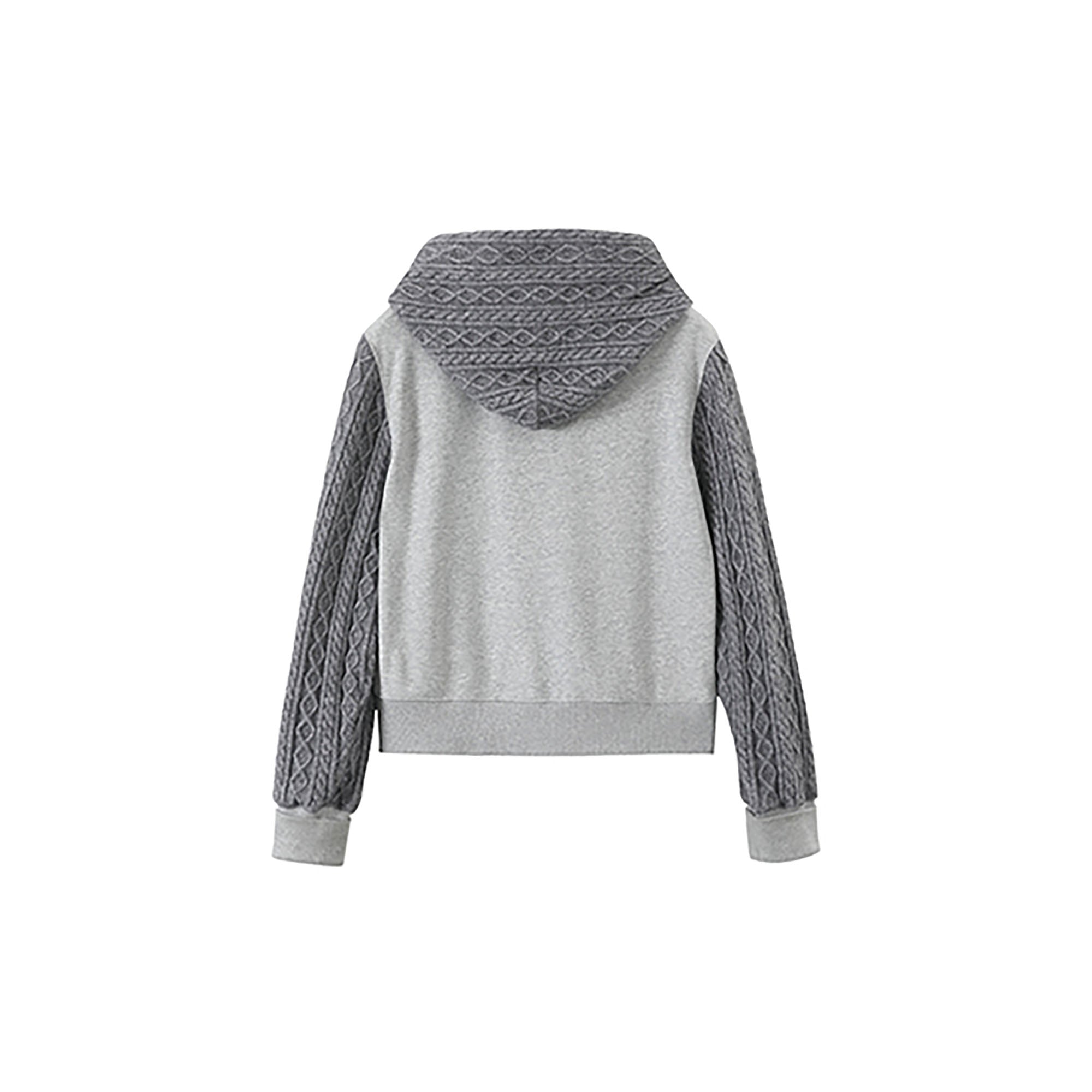 DONSMOKE Spliced Cable-Knit Zip-Up Hoodie, premium urban and streetwear designers apparel on PROJECTISR.com, DONSMOKE