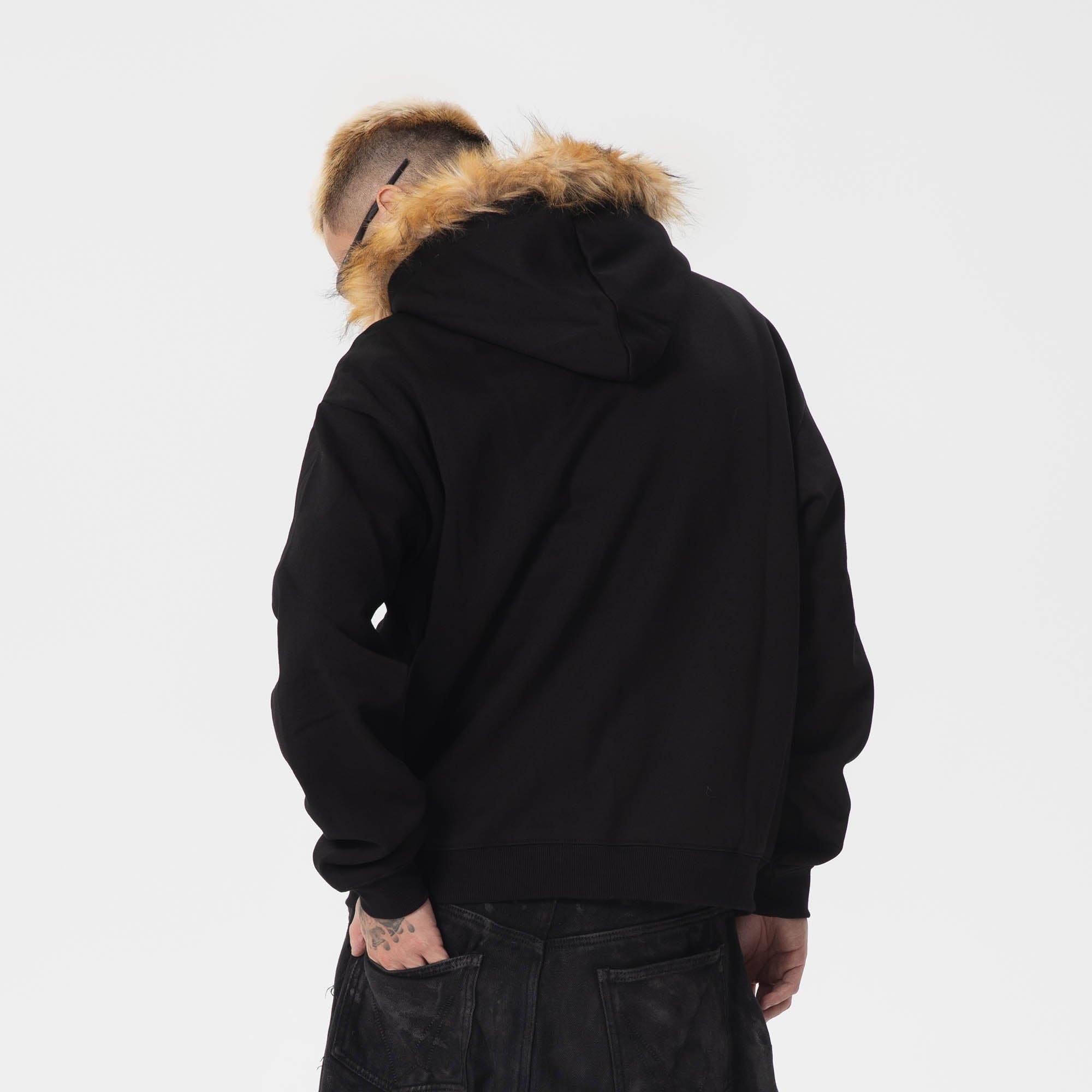 RTVG Cross Sword Fur-Collared Fleece Zip-Up Hoodie