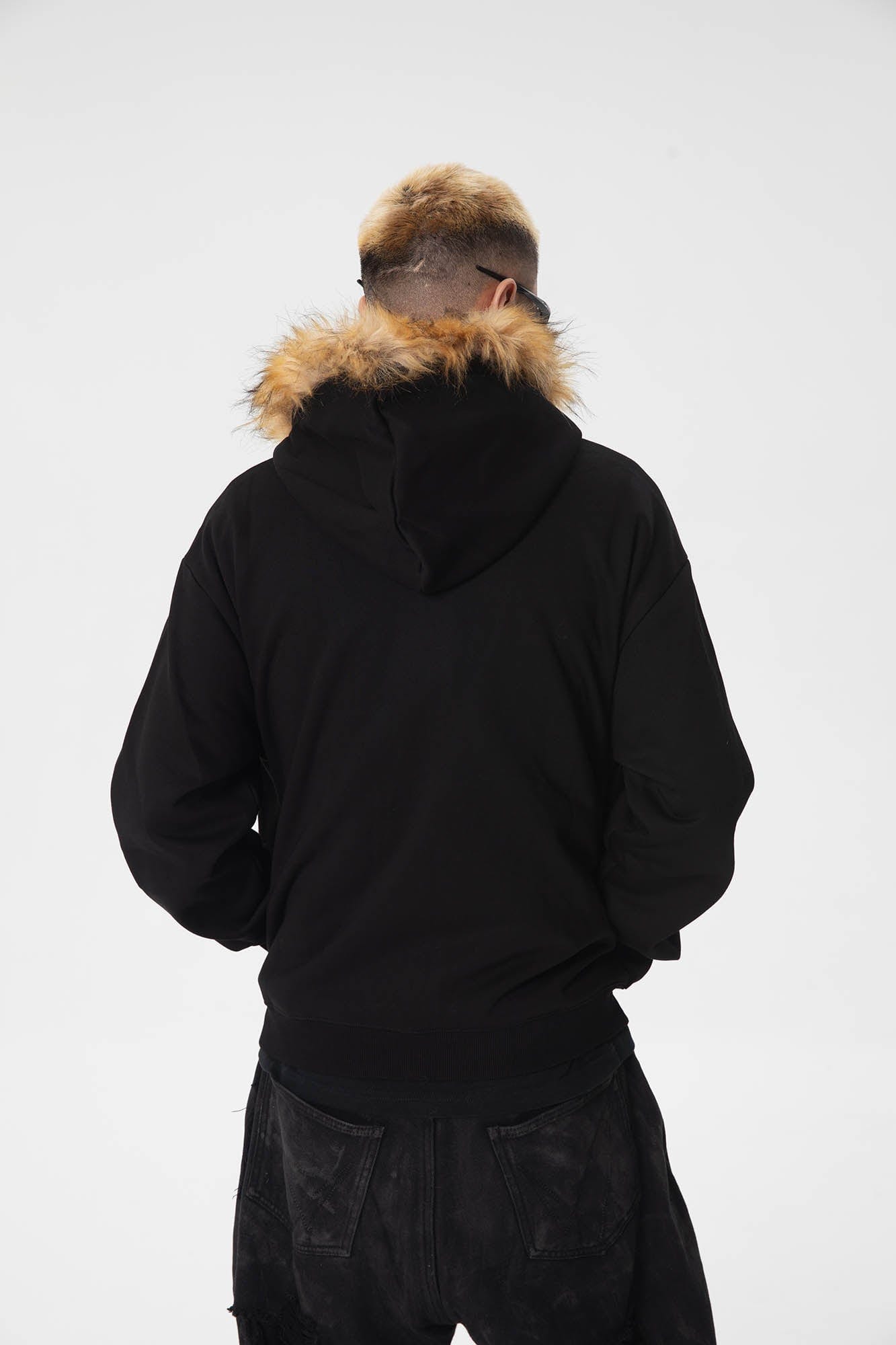 RTVG Cross Sword Fur-Collared Fleece Zip-Up Hoodie