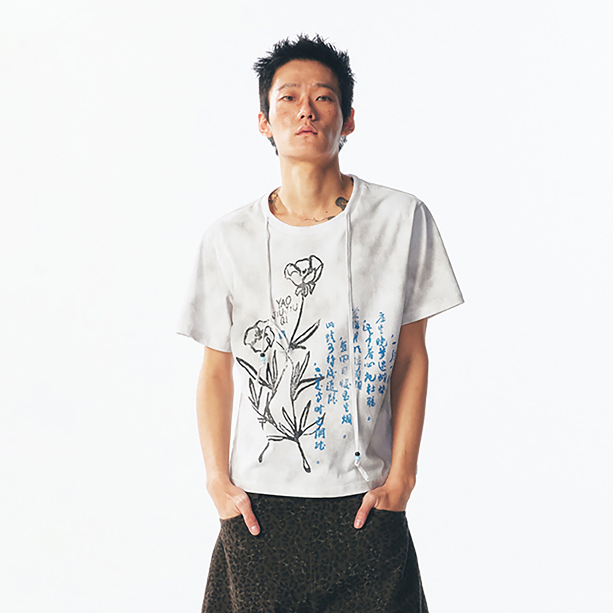 1997 POSTOFFICE Floral Script Graphic T-Shirt, premium urban and streetwear designers apparel on PROJECTISR.com, 1997 POSTOFFICE