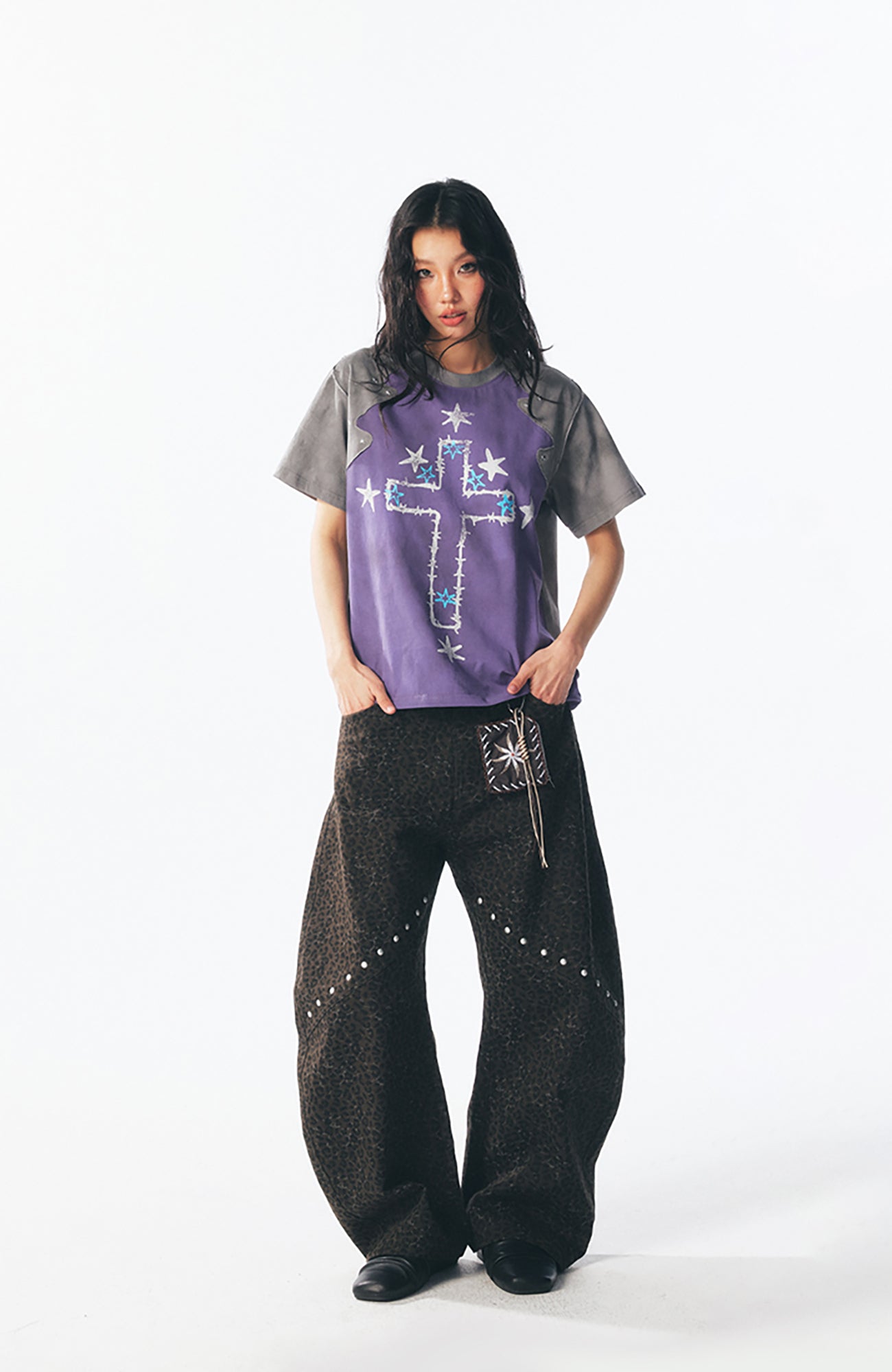1997 POSTOFFICE Star Cross Graphic Washed Tee, premium urban and streetwear designers apparel on PROJECTISR.com, 1997 POSTOFFICE