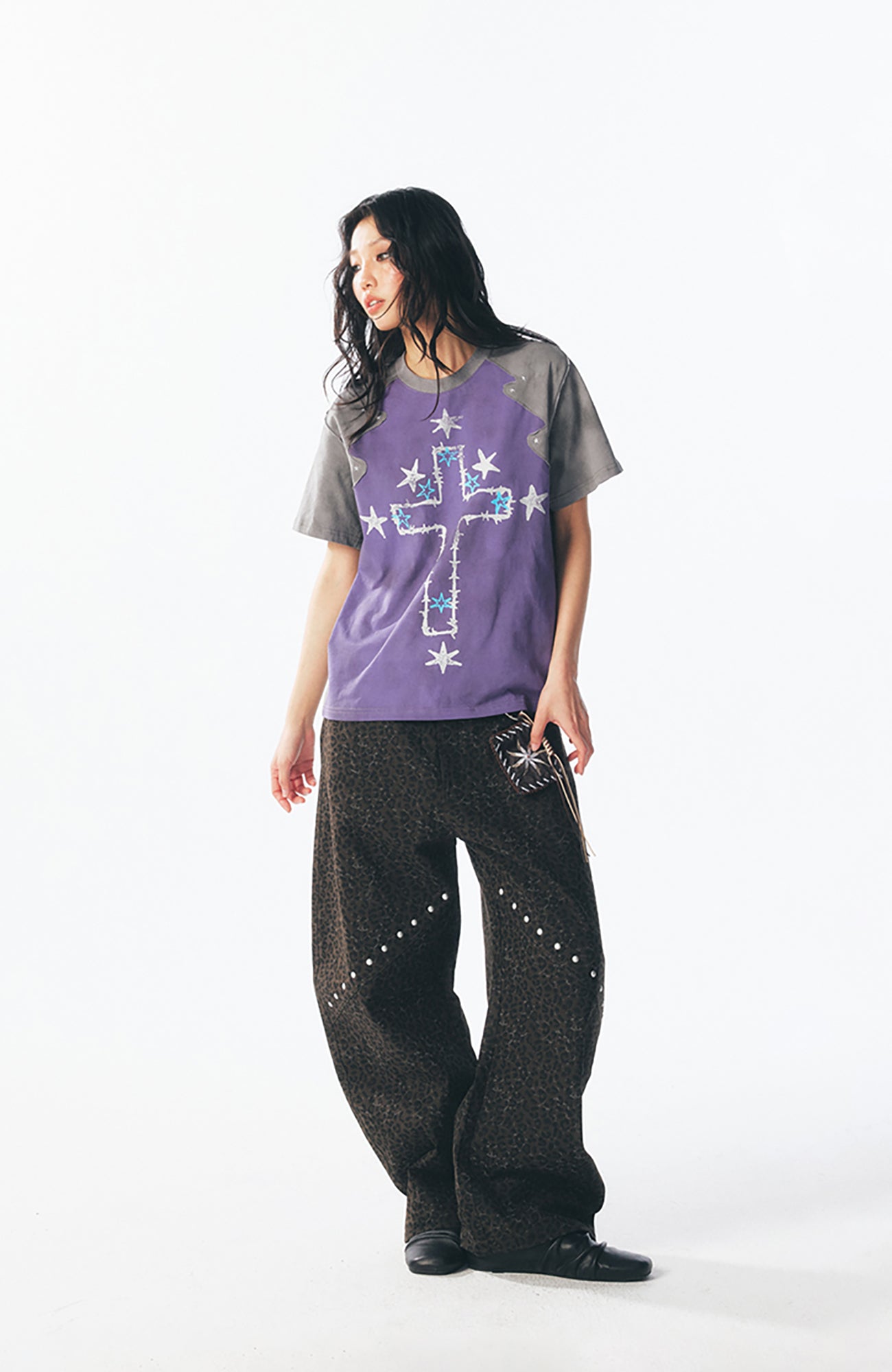 1997 POSTOFFICE Star Cross Graphic Washed Tee, premium urban and streetwear designers apparel on PROJECTISR.com, 1997 POSTOFFICE